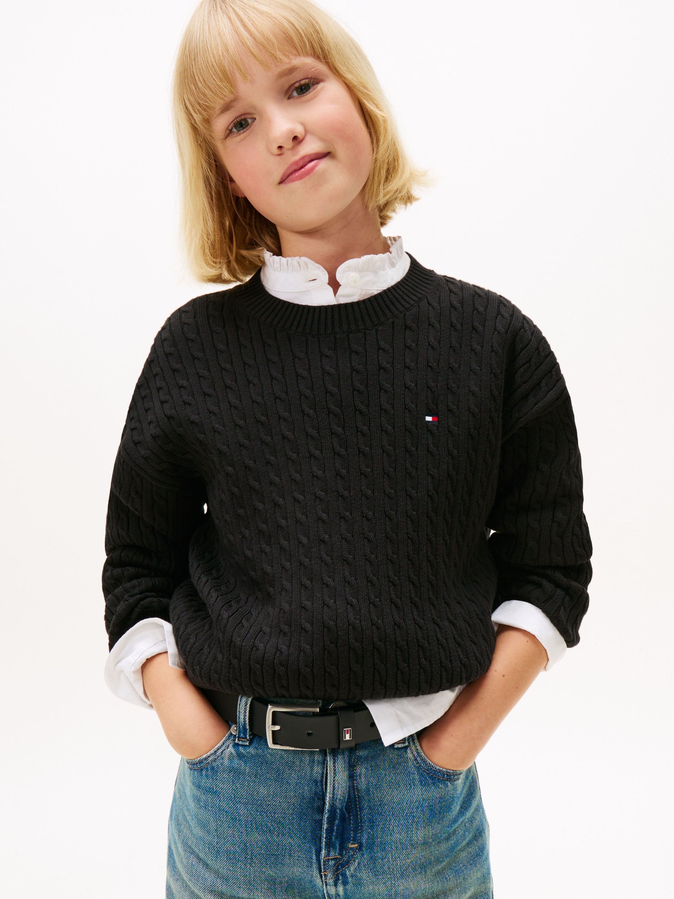 Tommy Hilfiger Strickpullover »CABLE SWEATER« Kinder bis 16 Jahre
