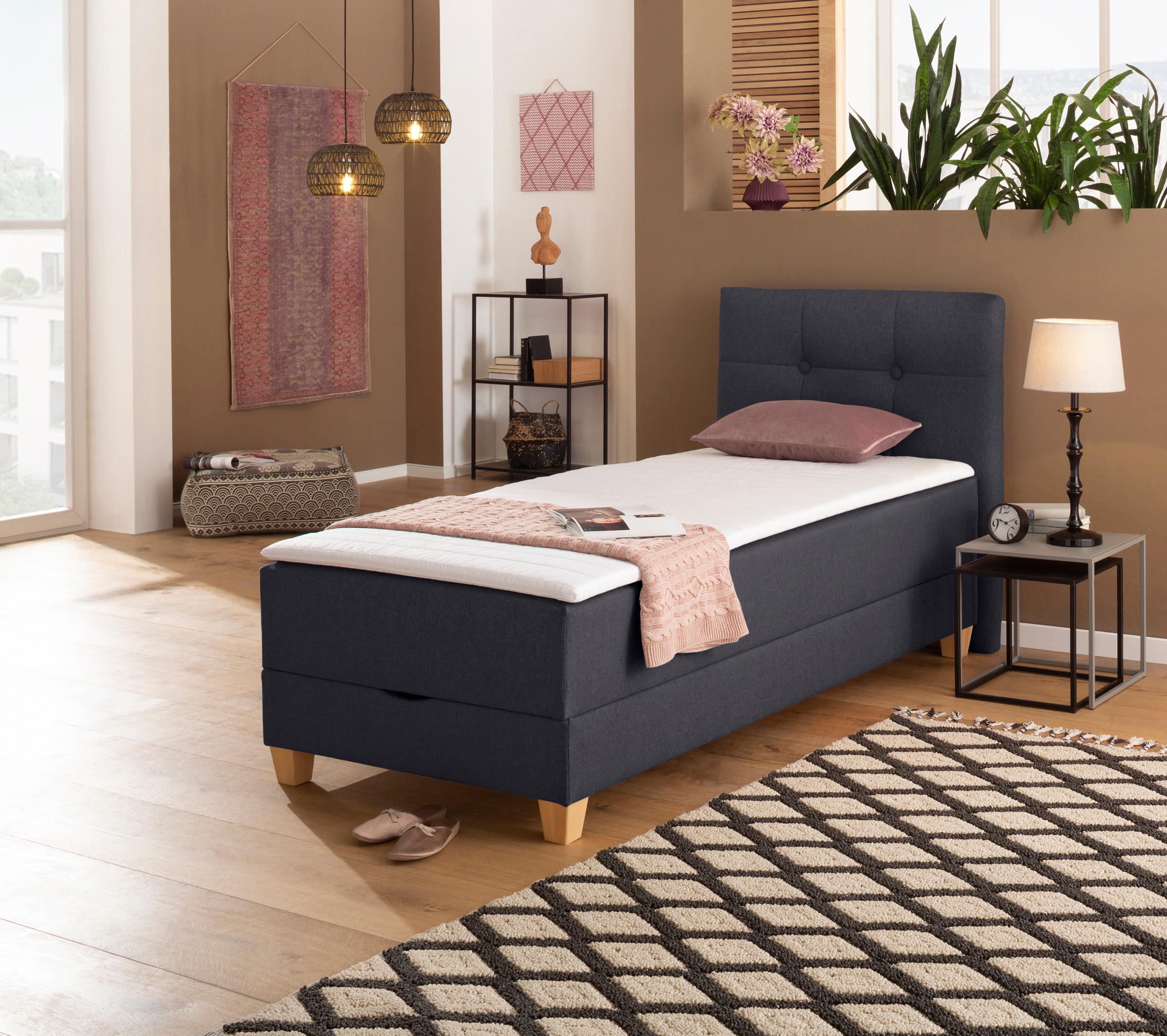Home affaire Boxbett »Lonrai«, in H2,H3 & H4 und XXL - Überlänge 220cm wählbar, inkl. Topper