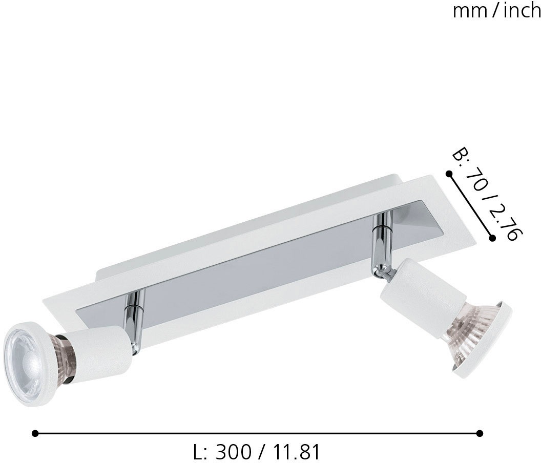 EGLO LED Deckenspots »SARRIA«, 2 flammig, Leuchtmittel LED-Board-GU10 | LED wechselbar, LED Deckenleuchte, LED Deckenlampe