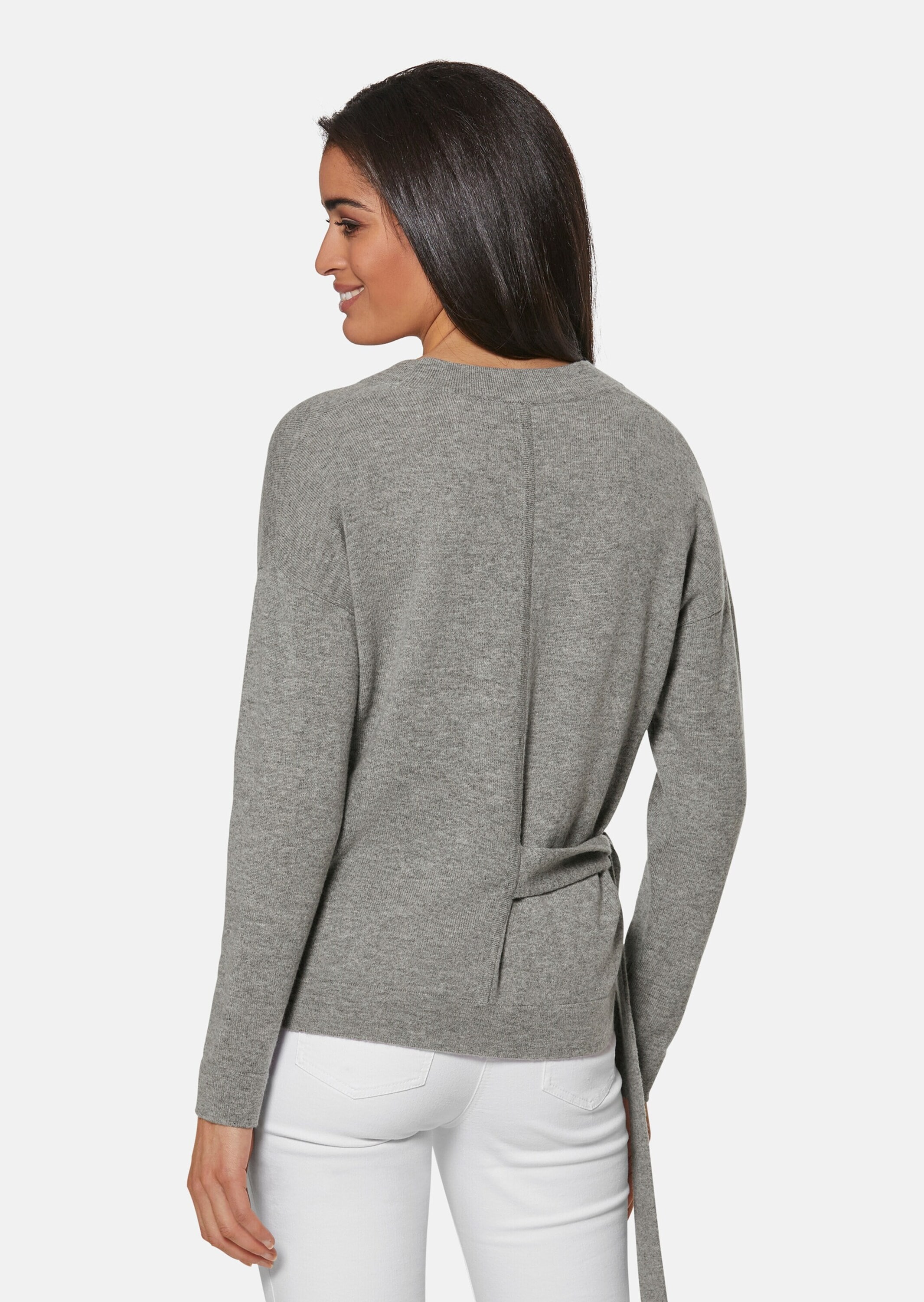 MADELEINE Longpullover »Pullover V-Pullover mit Bindeband«