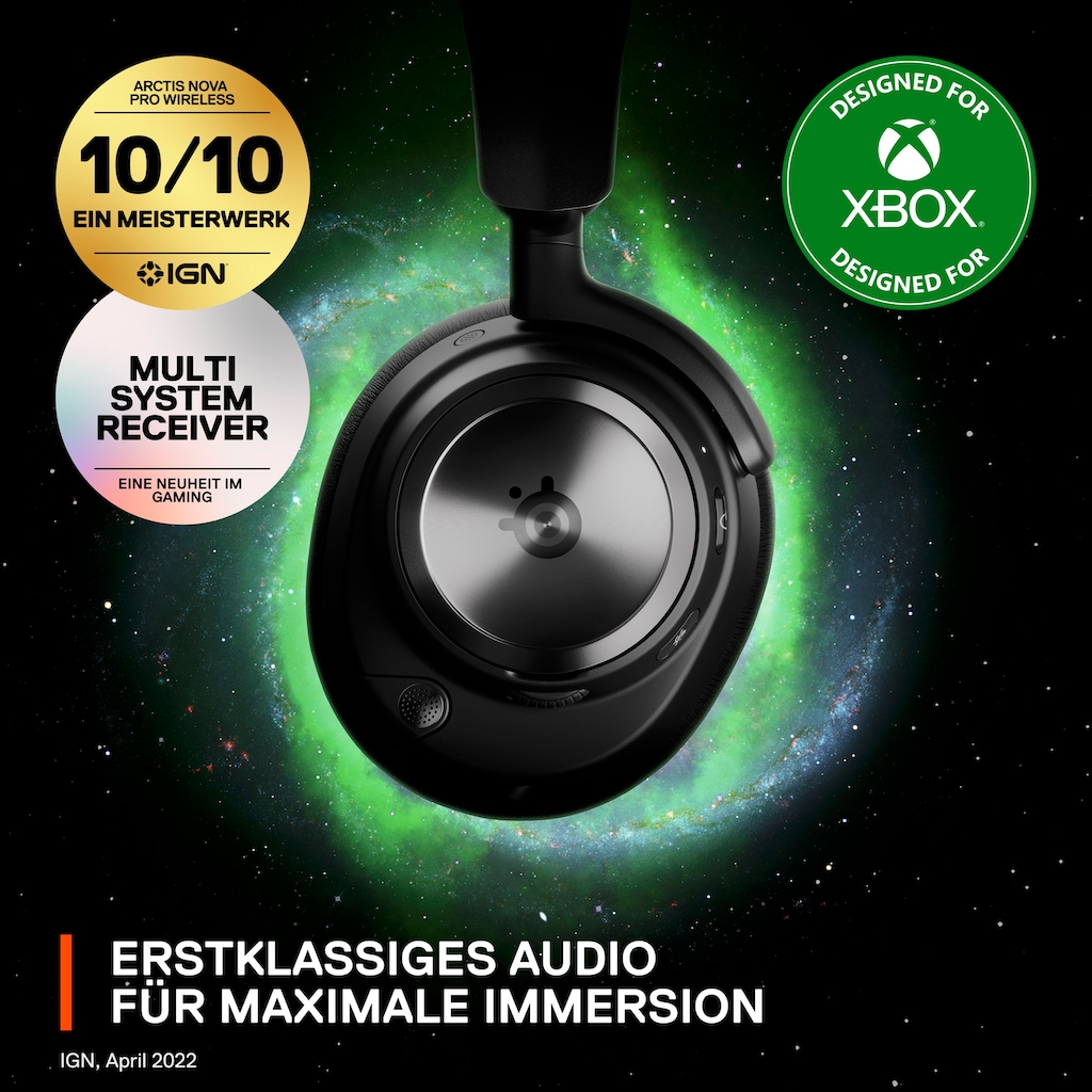 SteelSeries Gaming-Headset »Arctis Nova Pro Wireless X«, Bluetooth-Wireless, Mikrofon abnehmbar-Noise-Cancelling