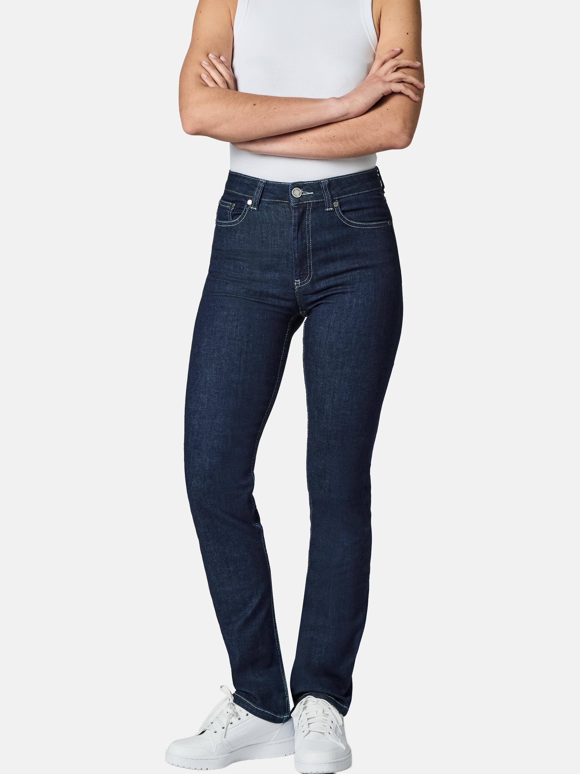 PEAK TIME Straight-Jeans »Straight-Jeans Galaxa« Gerade Damen Jeans mit Logoprägung