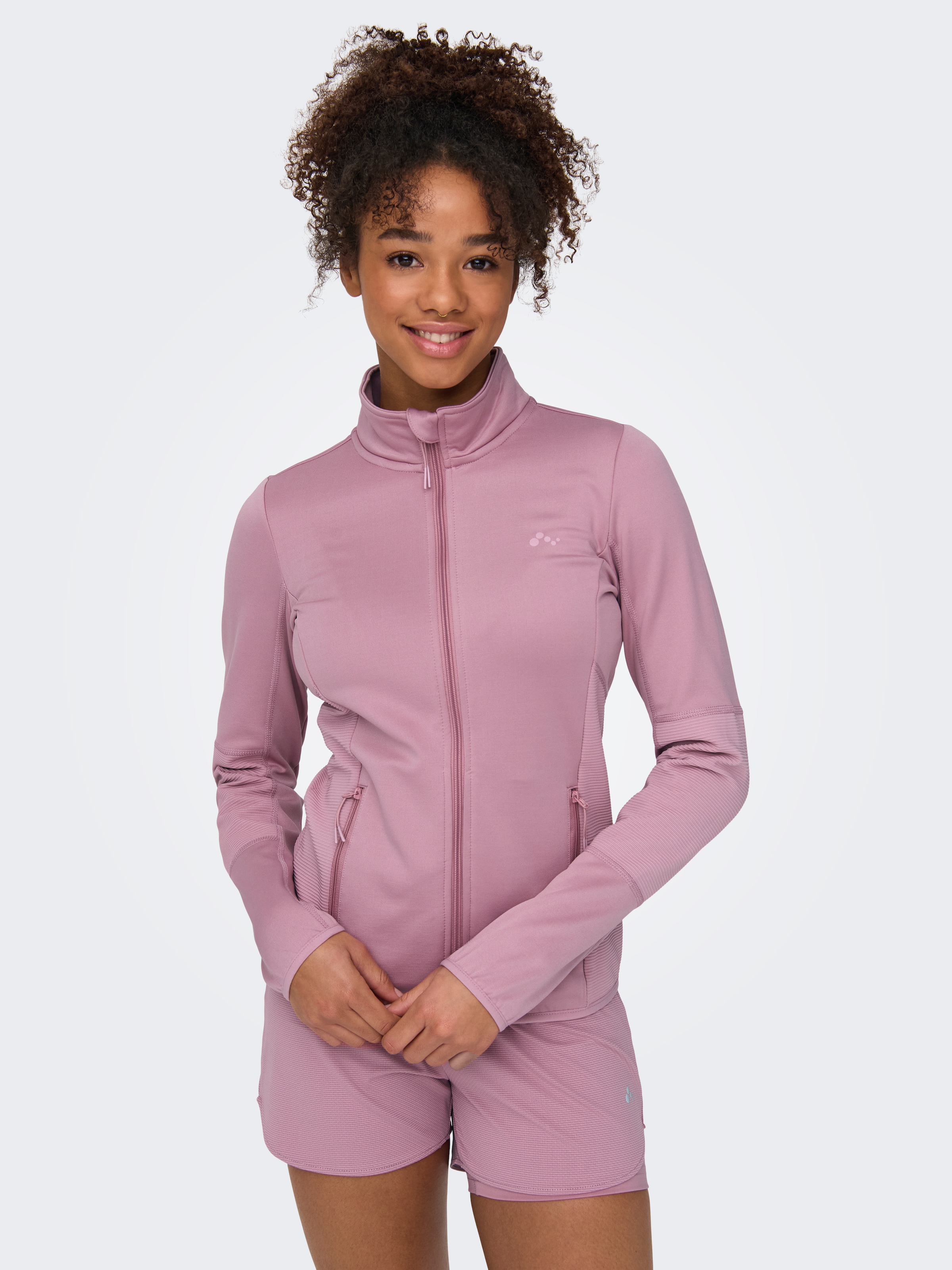 Only Play Damen Trainingsjacke »ONPJETTA HN FLEECE JCK - NOOS« ohne Kapuze in lila, Größe S