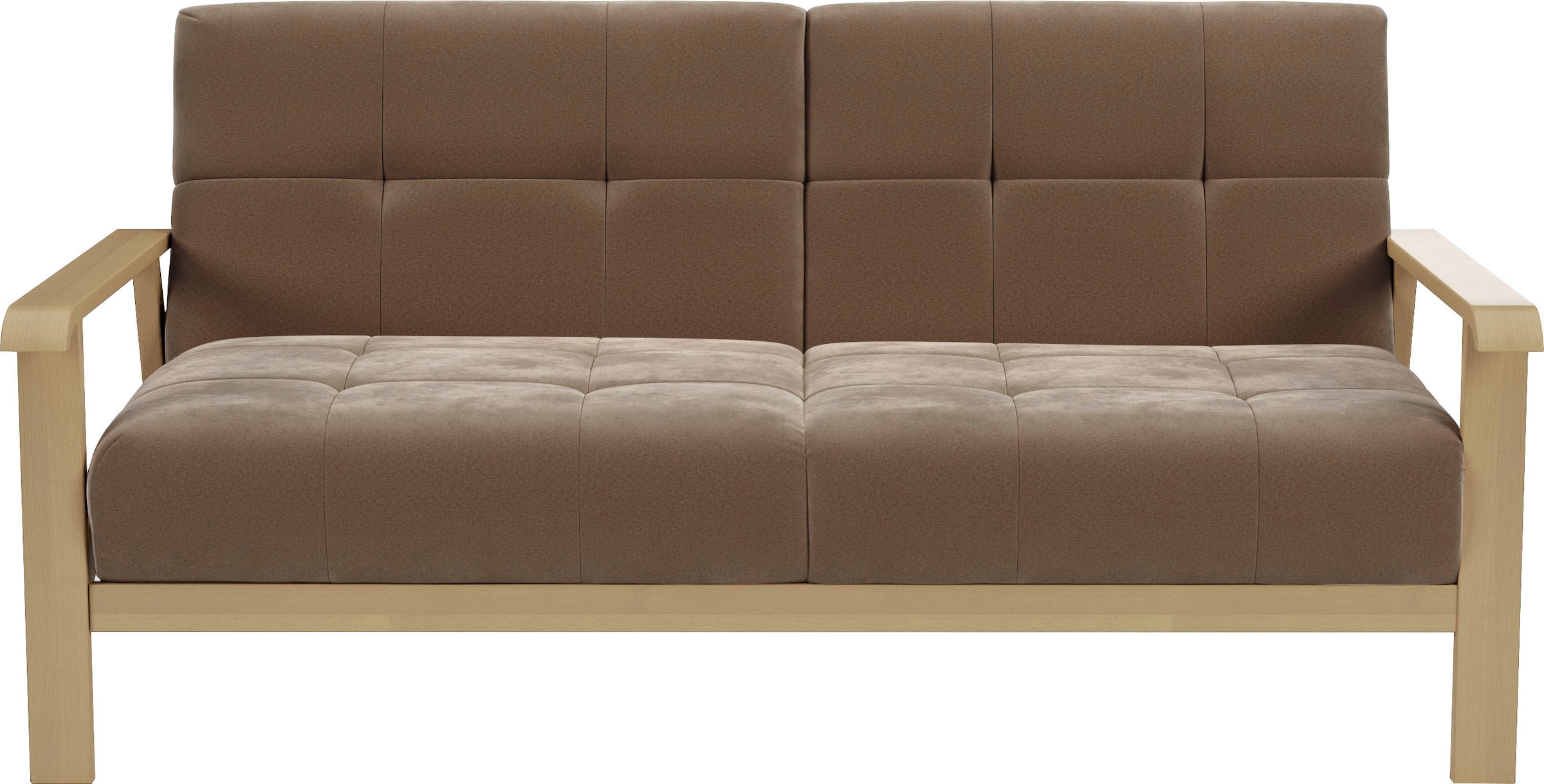 sit&more 2,5-Sitzer »Billund« Armlehnen aus Buchenholz in natur, verschiedene Bezüge und Farben