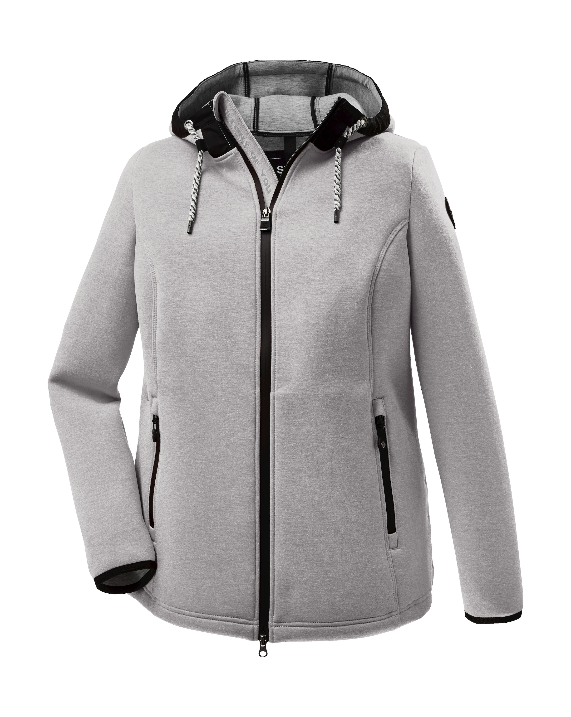 STOY Funktionsjacke »STS 1 WMN JCKT«, Elastische Scuba-Jacke mit verstellbarer Kapuze