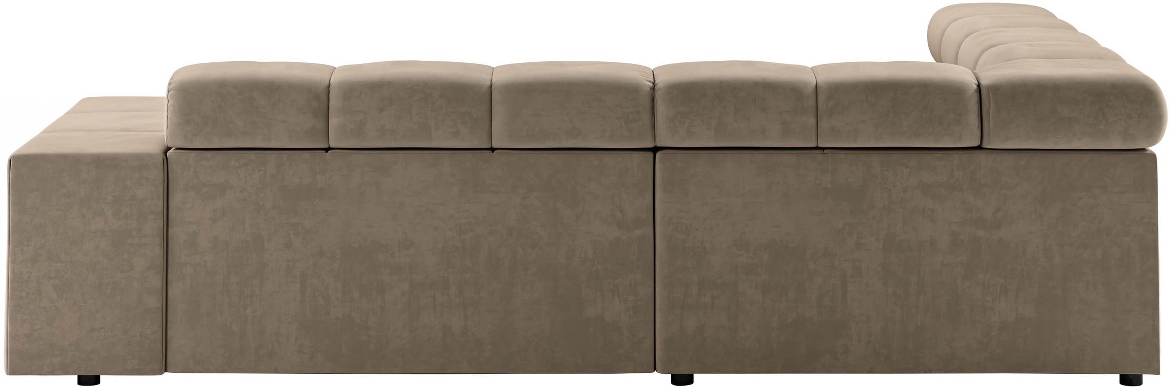 INOSIGN Ecksofa »Ancona, incl. Kopfteilverstellung + 3 Zierkissen, L-Form, bequem«, wahlweise motorische Sitztiefenverstellung, B/T(H: 249/215/70 cm