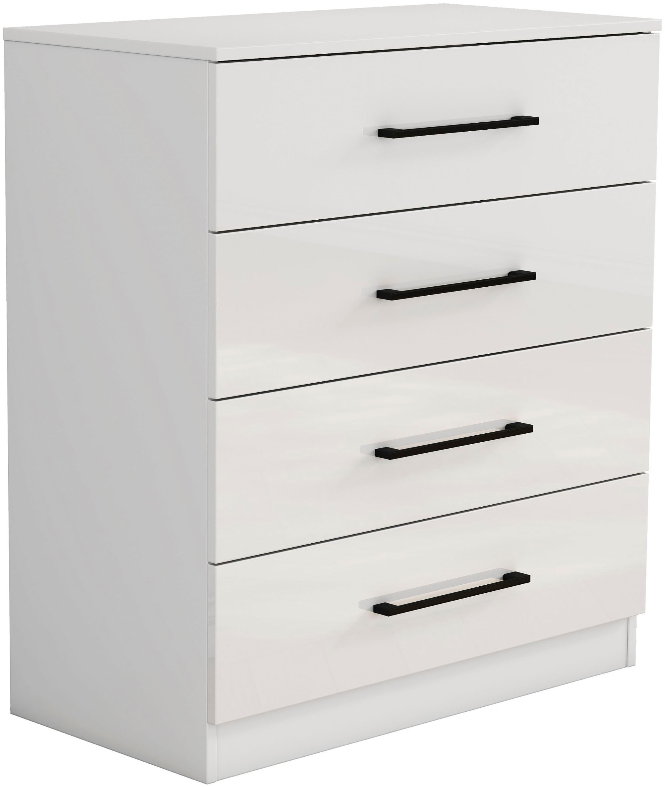OTTO home Schubkastenkommode »Sylt Schlafzimmerkommode Kommode Wäscheschrank Bestseller« Viel Stauraum im Schlafzimmer mit hochglänzenden Fronten, 1 Stk. tlg. Beistellschrank mit 4 Schubladen