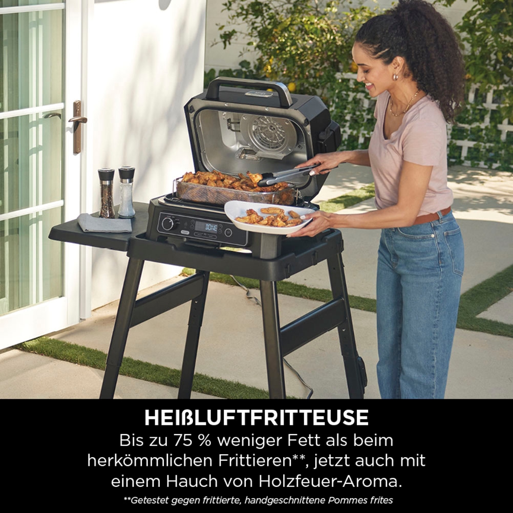 NINJA Elektrogrill »Woodfire OG850EU«, 1700 W, Outdoor Grill, Smoker und Heißluft-Fritteuse