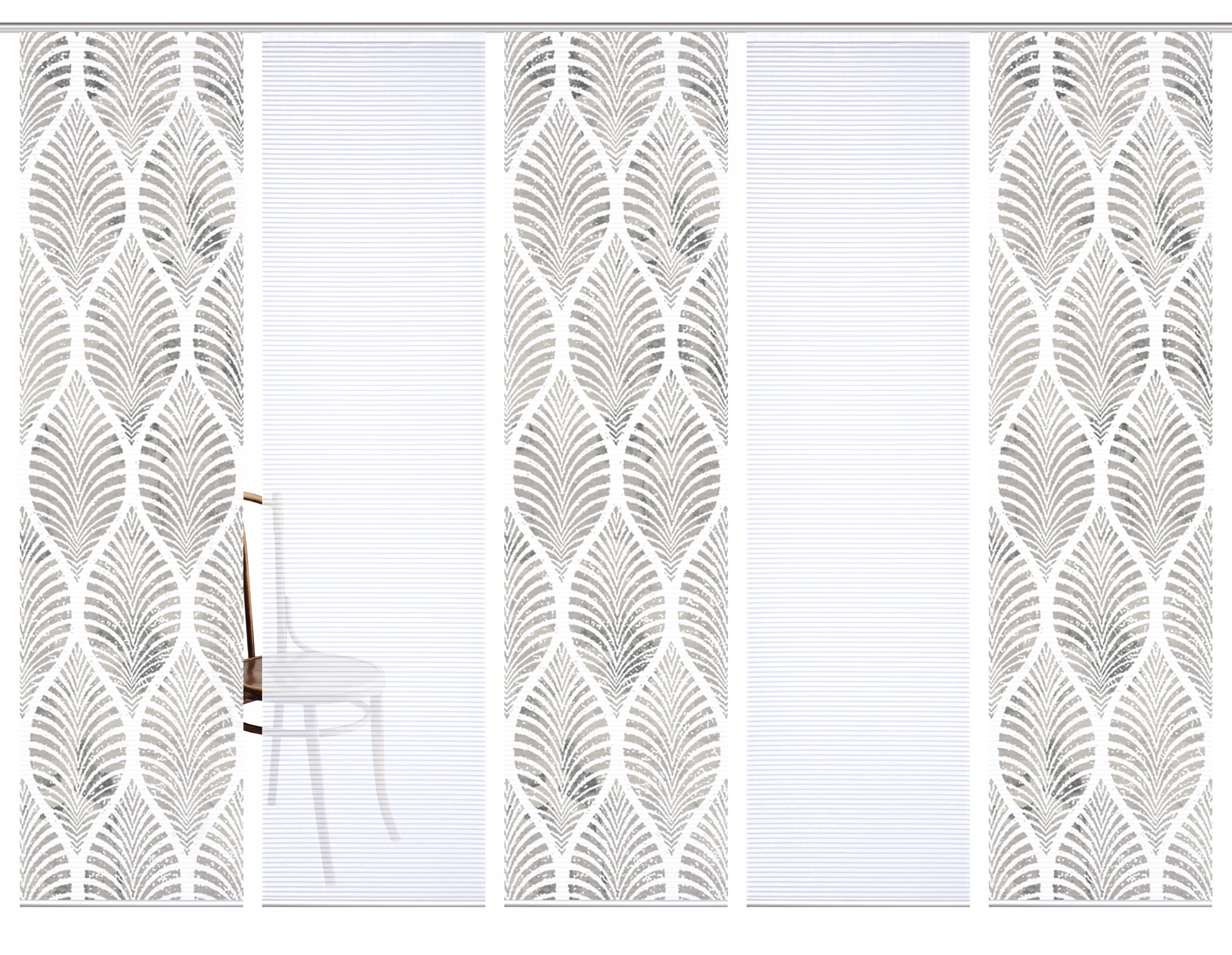 HOME in green Schiebegardine »VIDARO« Paneelwagen 5 Stk. tlg. SET DIGITALDRUCK,BAMBUSOPTIK RECYCELT