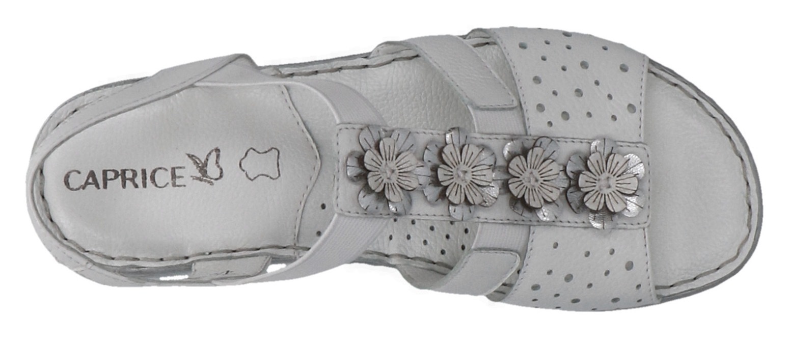 Caprice Sandale, Sommerschuh, Sandalette, Riemchensandale, mit Blütendeko