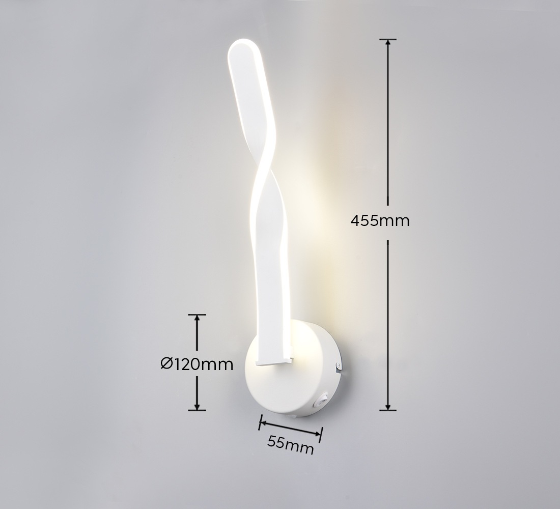 REALITY Leuchten LED Wandleuchte »GINKO, LED Wandlampe mit Schalter, 11W 1250 Lumen 4000K kaltweiß« LED-Board 1 Stk. Kaltweiß On/Off Kippschalter, elegant geschwungene LED Elemente Höhe 45,5cm