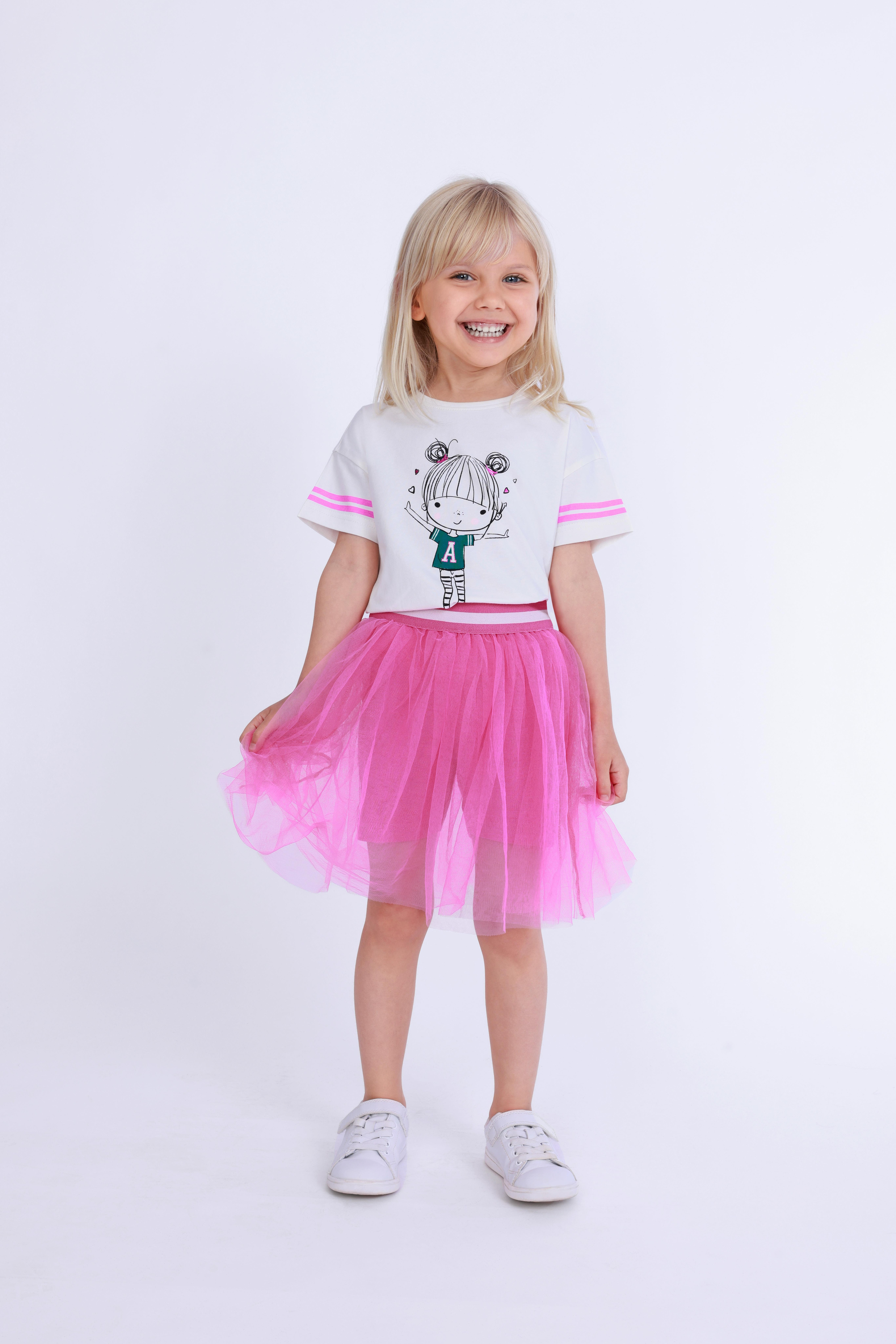 Blue Seven Tüllrock mit tollem Glitzer-Ringelbündchen und mit integrierter Radlerhose, Größe 92