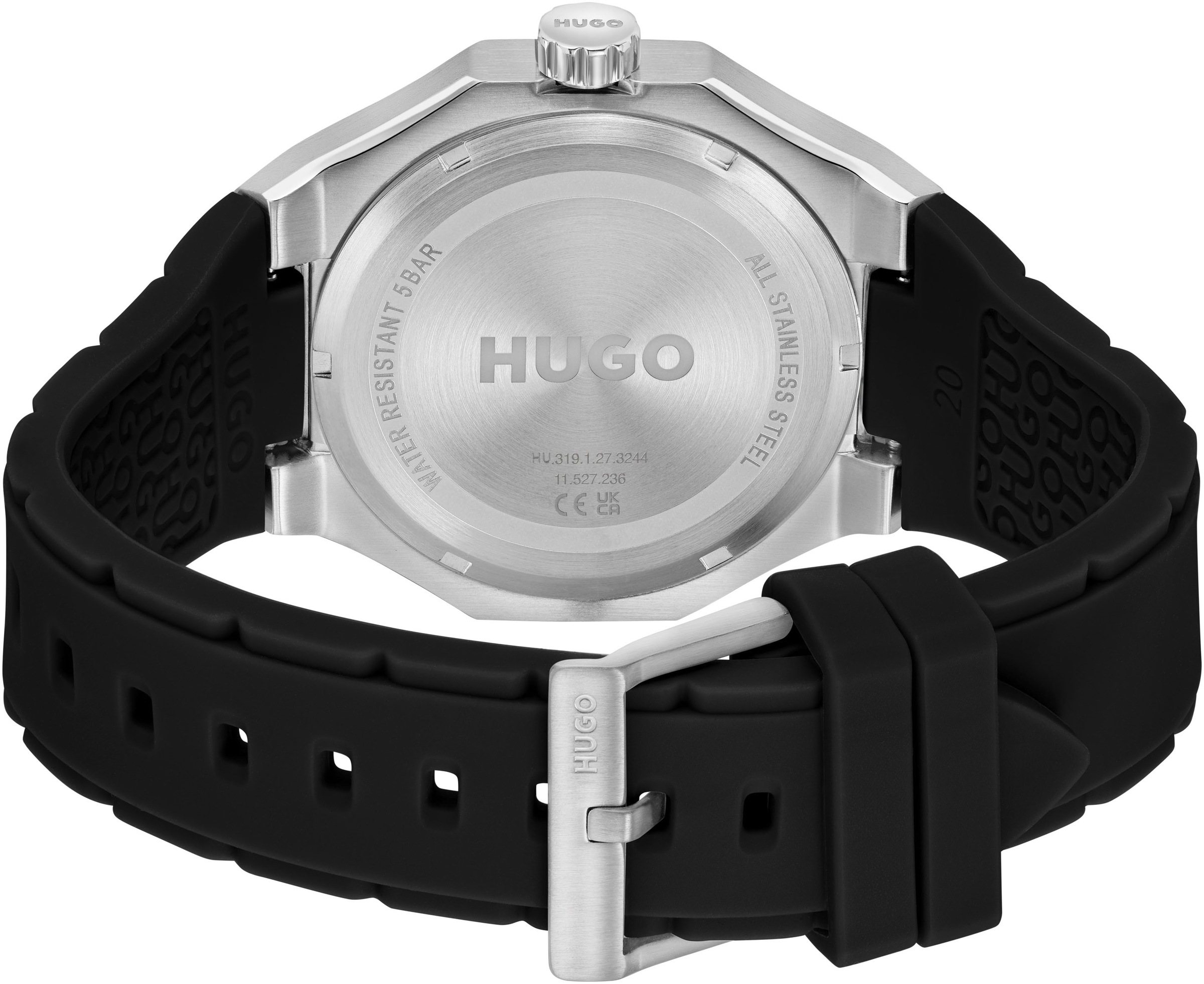HUGO Multifunktionsuhr »#GRAIL SPORT«, Quarzuhr, Armbanduhr, Herrenuhr, Silikonarmband, analog
