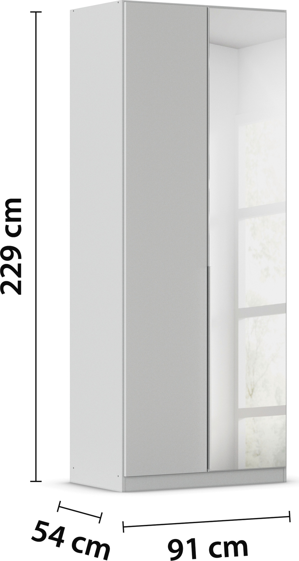 rauch Drehtürenschrank »Kleiderschrank Schrank Garderobe AGORDO mit Dekor- oder Hochglanzfront«, (in zwei Griff-Farben), durchdachte Innenausstattung, in 6 Breiten und 2 Höhen MADE IN GERMANY