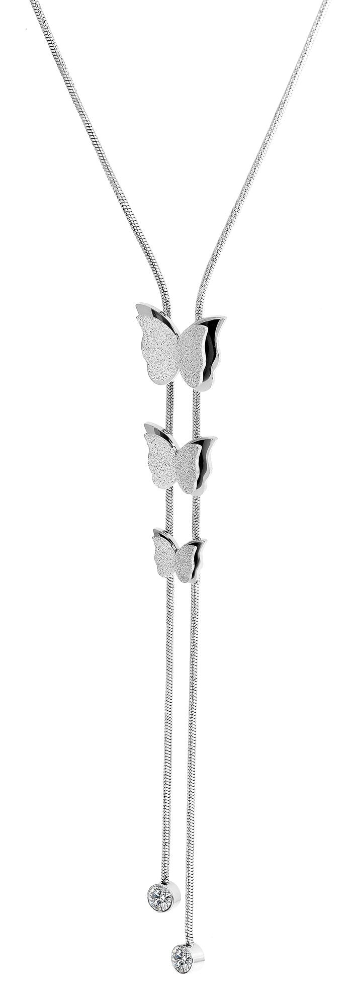 Adelia´s Schlangenkette »Damen Halskette ¿ Schlangenkette aus Edelstahl mit Strass Steinchen 60 cm«