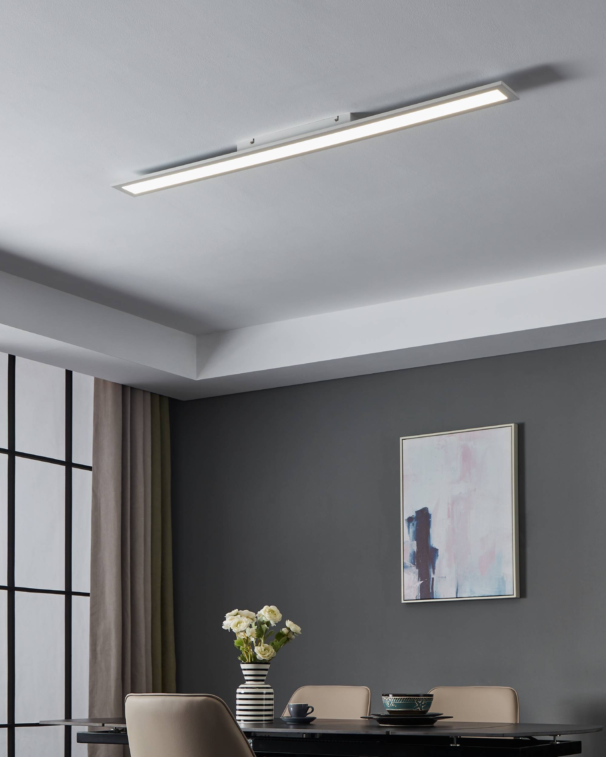 EGLO Deckenleuchte »Salobrena 1 Deckenlampe, LED-Panel, Kunststoff und Aluminium, Lampe« LED-Modul 1 Stk. Neutralweiß LED Panel, Deckenlampe, Deckenbeleuchtung, Küchenlampe 120 x 10 cm