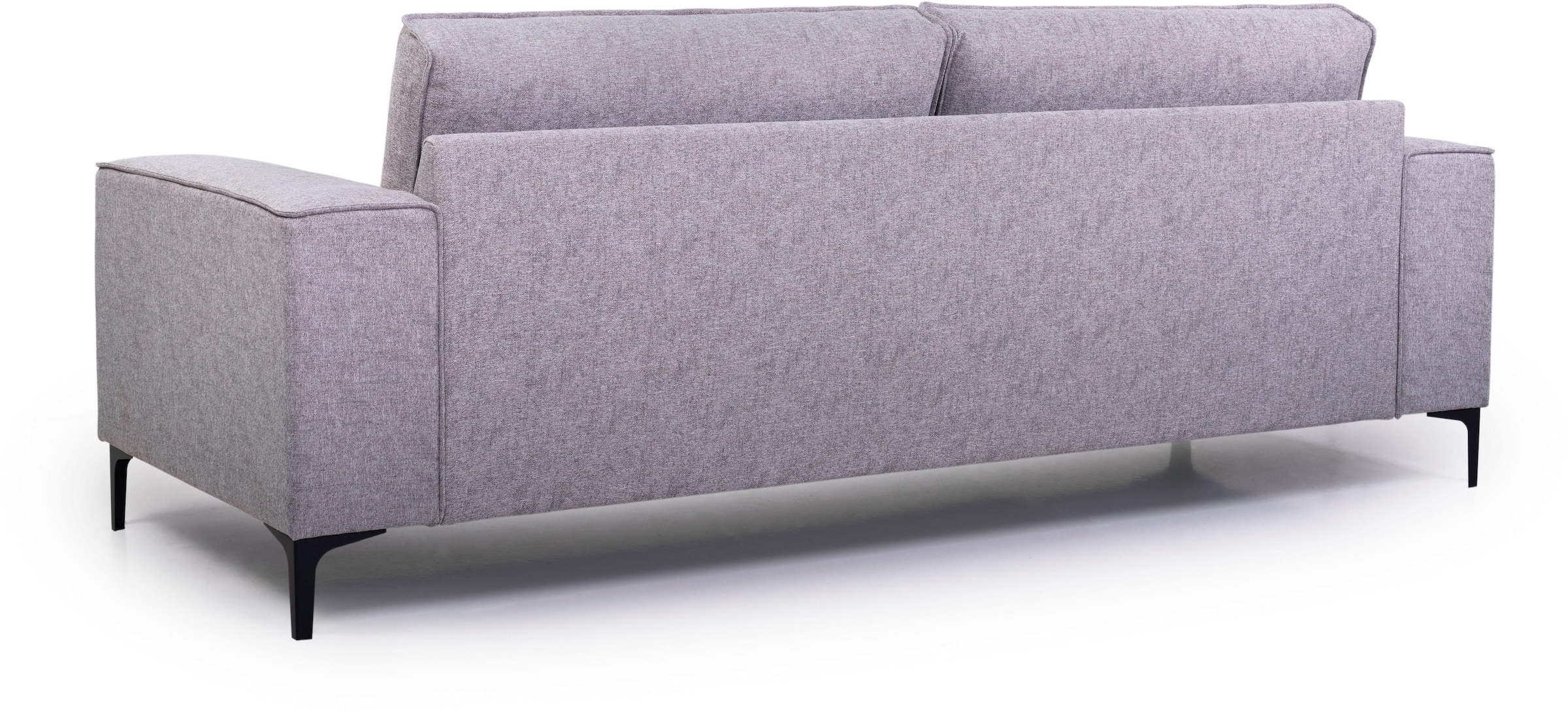 Places of Style 3-Sitzer »3er Sofa Oland, Struktur, Flachgewebe, Luxus-Microfaser, Boucle«, 224 cm, Wellenunterfederung, Skandi-Design, Metallfüße