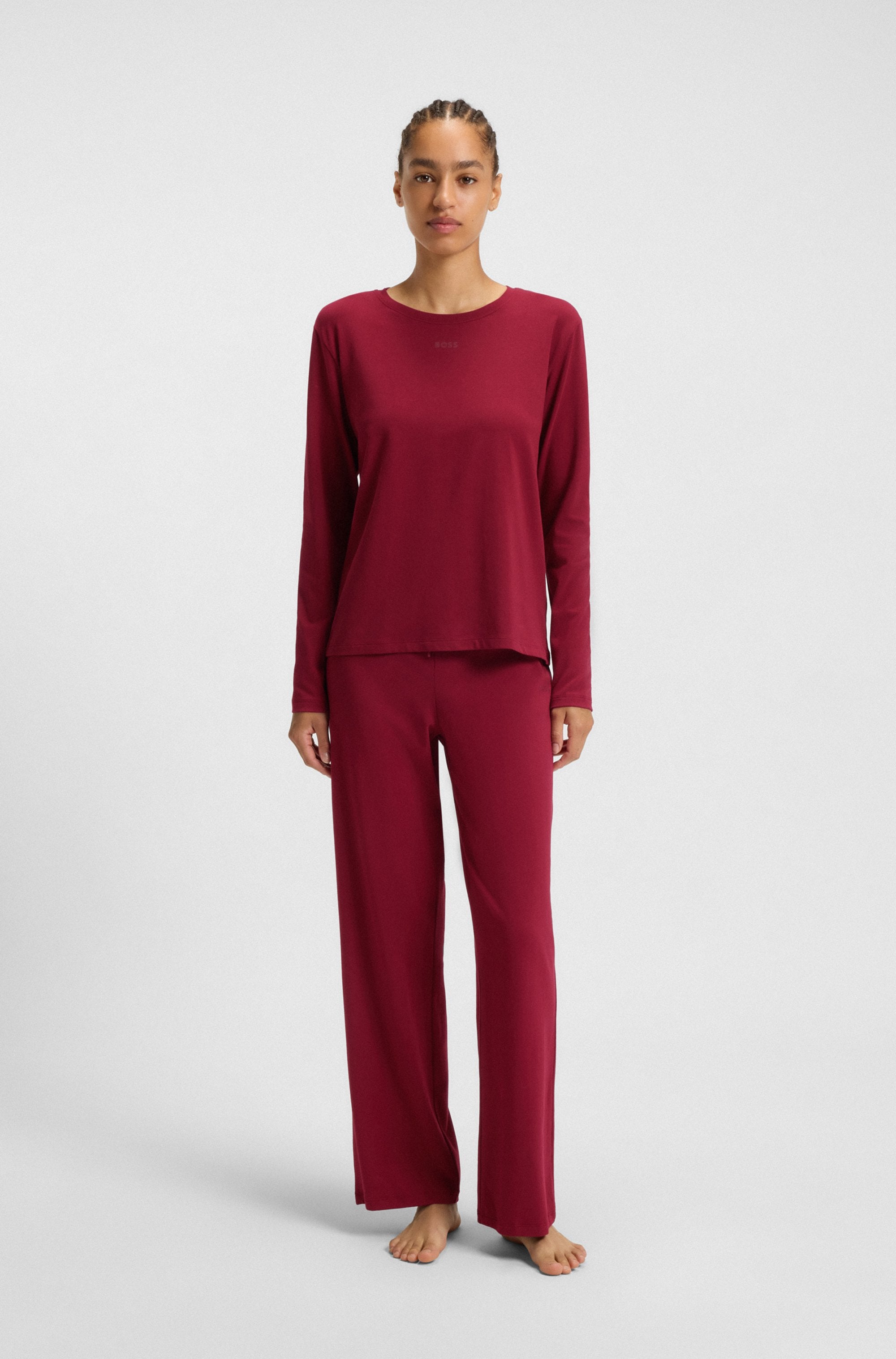 BOSS Langarmshirt mit Rundhalsausschnitt