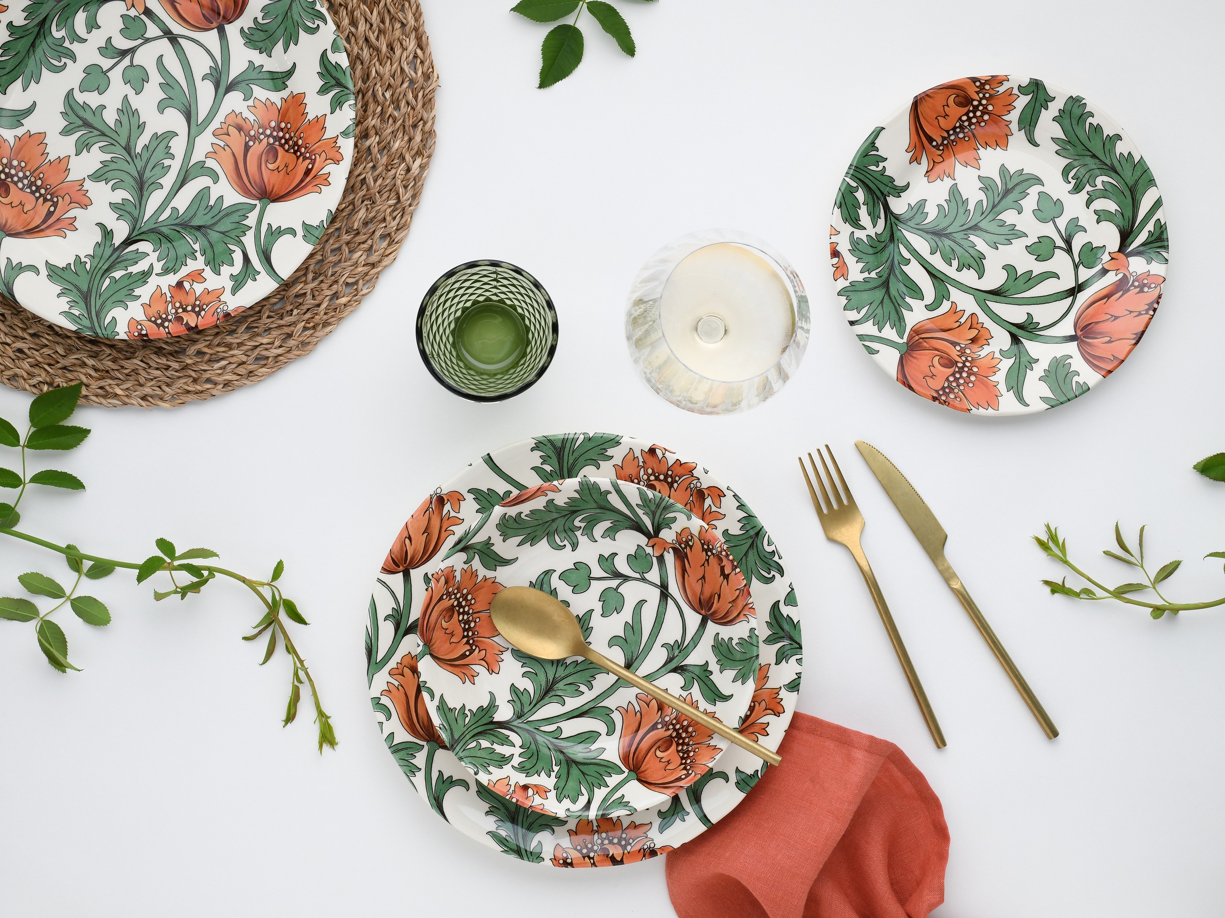 CreaTable Teller-Set »Florentina, Teller Set 12-tlg« Blumendekor