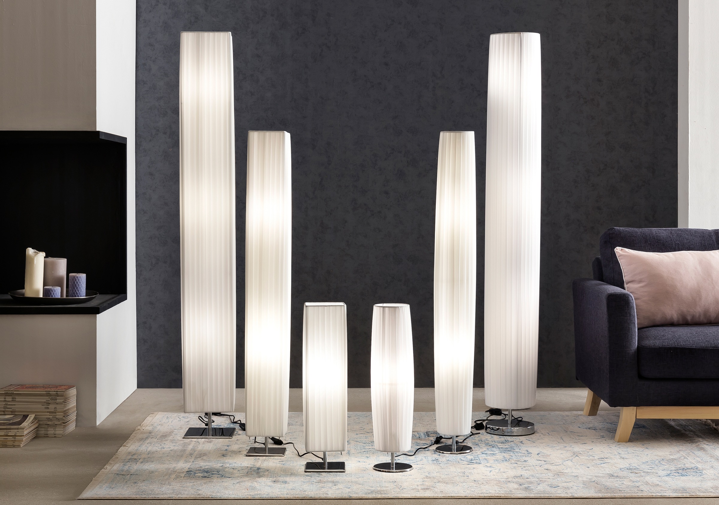 SalesFever Stehlampe »Emilie«, 2 flammig, Leuchtmittel E27 | ohne Leuchtmittel, Plissee Lampenschirm