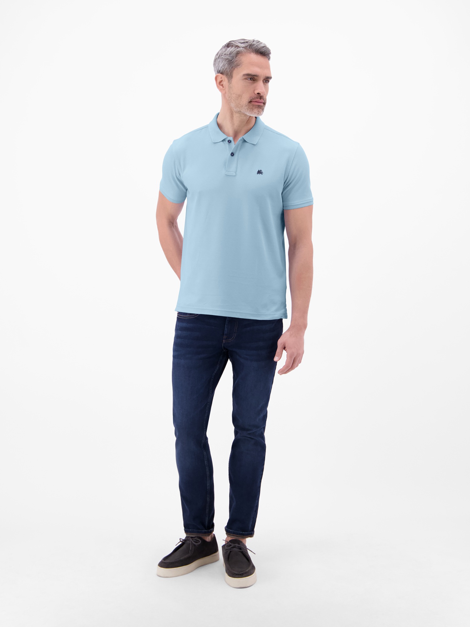 LERROS Poloshirt »Poloshirt, COOL & DRY und Logo-Stitch« Trocknet schnell, angenehm kühl, pflegeleicht, kurzarm, einfarbig