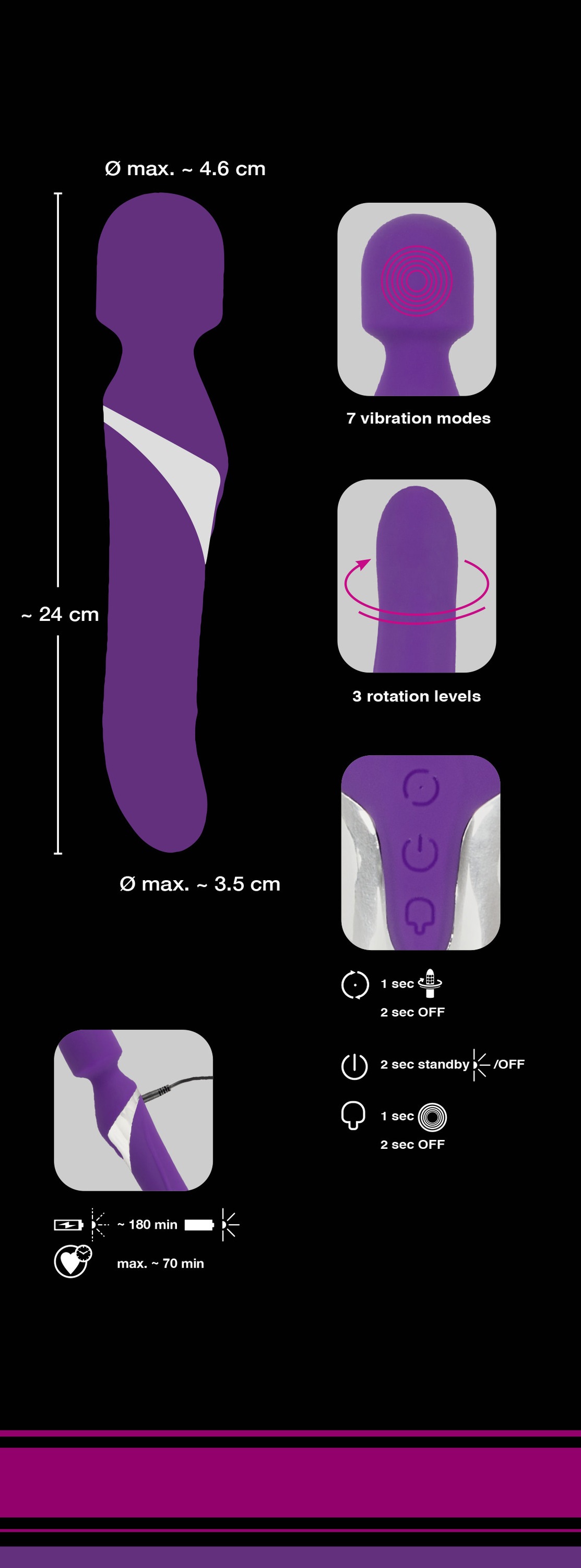 Javida Vibrator »Massagestab Wand & Pearl Vibrator«