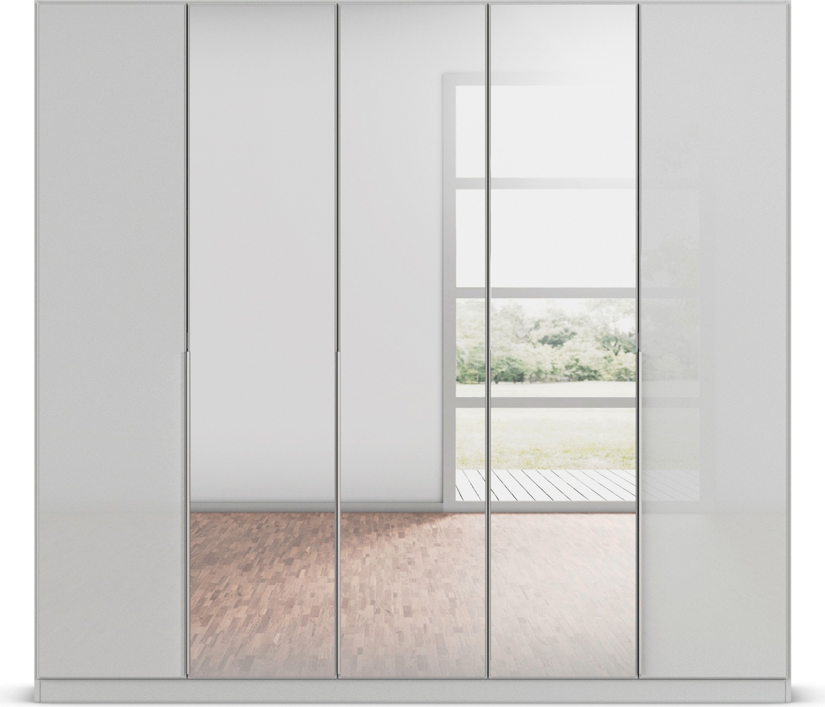 rauch Drehtürenschrank »Kleiderschrank Kleiderschränke Schrank Garderobe AGORDO mit Glasfront«, (in zwei Griff-Farben, Breiten 91-360 cm), durchdachte Innenausstattung, in 7 Breiten und 2 Höhen MADE IN GERMANY