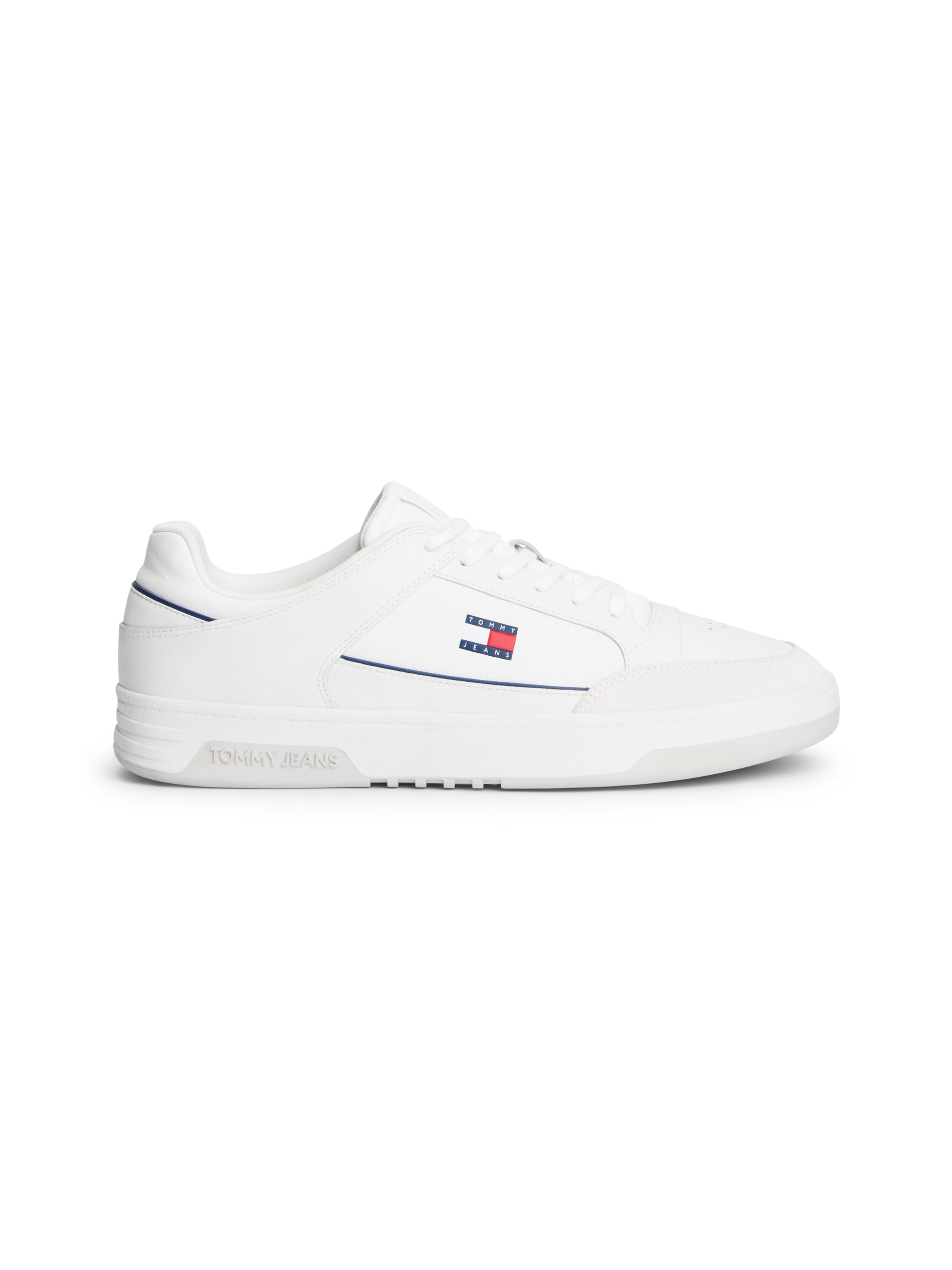 Tommy Jeans Sneaker »TOMMY JEANS PINPERF LTH BASKET«  Freizeitschuh, Halbschuh, Schnürschuh mit farbiger Pasepellierung