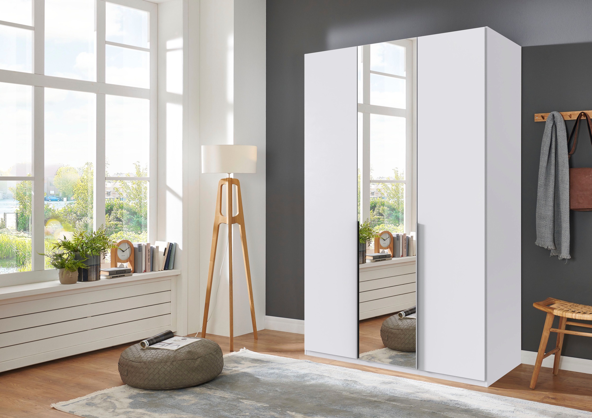 Wimex Kleiderschrank »Mugano,in 8 Breiten,3 Höhen,2 Tiefen, viele Farben, Made in Germany«, (in Basic oder Premium Ausstattung mit 2 weiteren Einlegeböden), mit langen oder kurzen Griffen aus Metall, mit oder ohne Spiegel