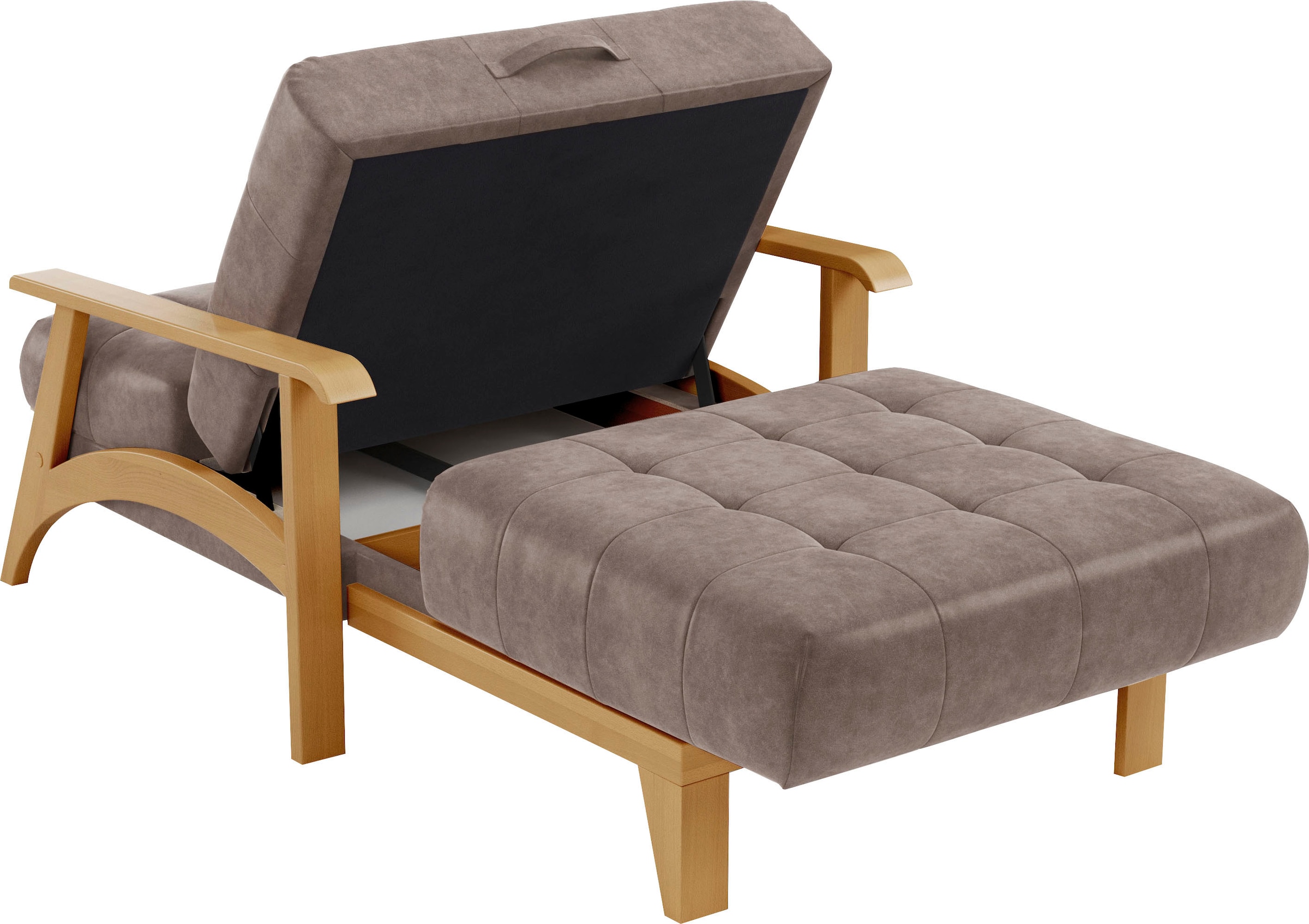 sit&more Recamiere »Billund«, Armlehnen aus eichefarbigem Buchenholz, verschiedene Bezüge und Farben