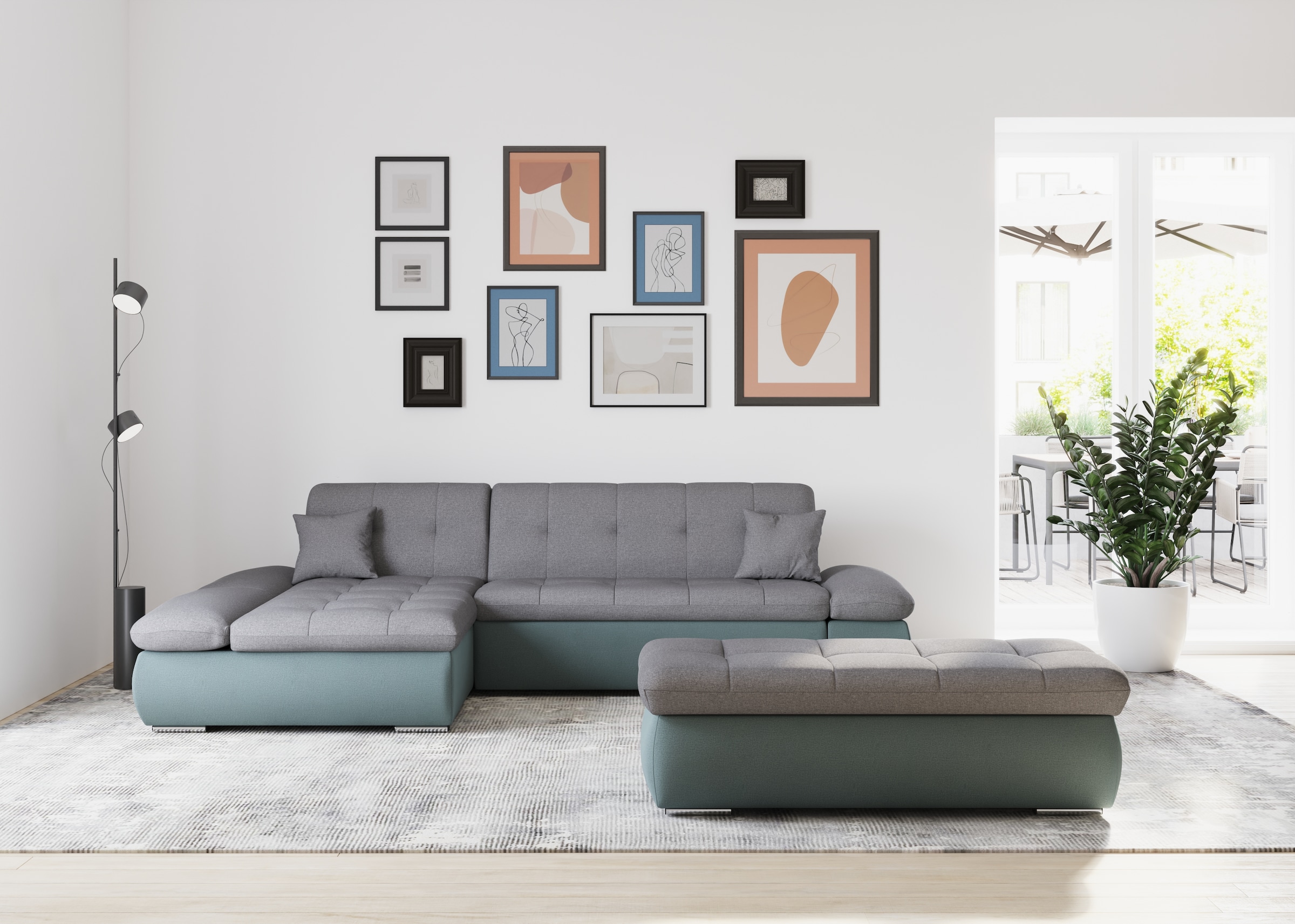 DOMO collection Ecksofa »Moric Schlafsofa B/T/H 300/172/80 cm, auch in Cord, L-Form«, XXL-Format, wahlweise auch mit Bettfunktion und Armverstellung