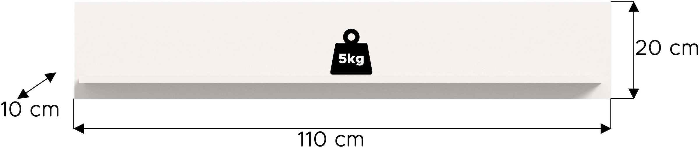 Home affaire Wandboard »FLORENZ, 110 cm, Hochglanz« 1 Stk. tlg. Wandboard, Wandregal, Regal, Wohnzimmer, Esszimmer