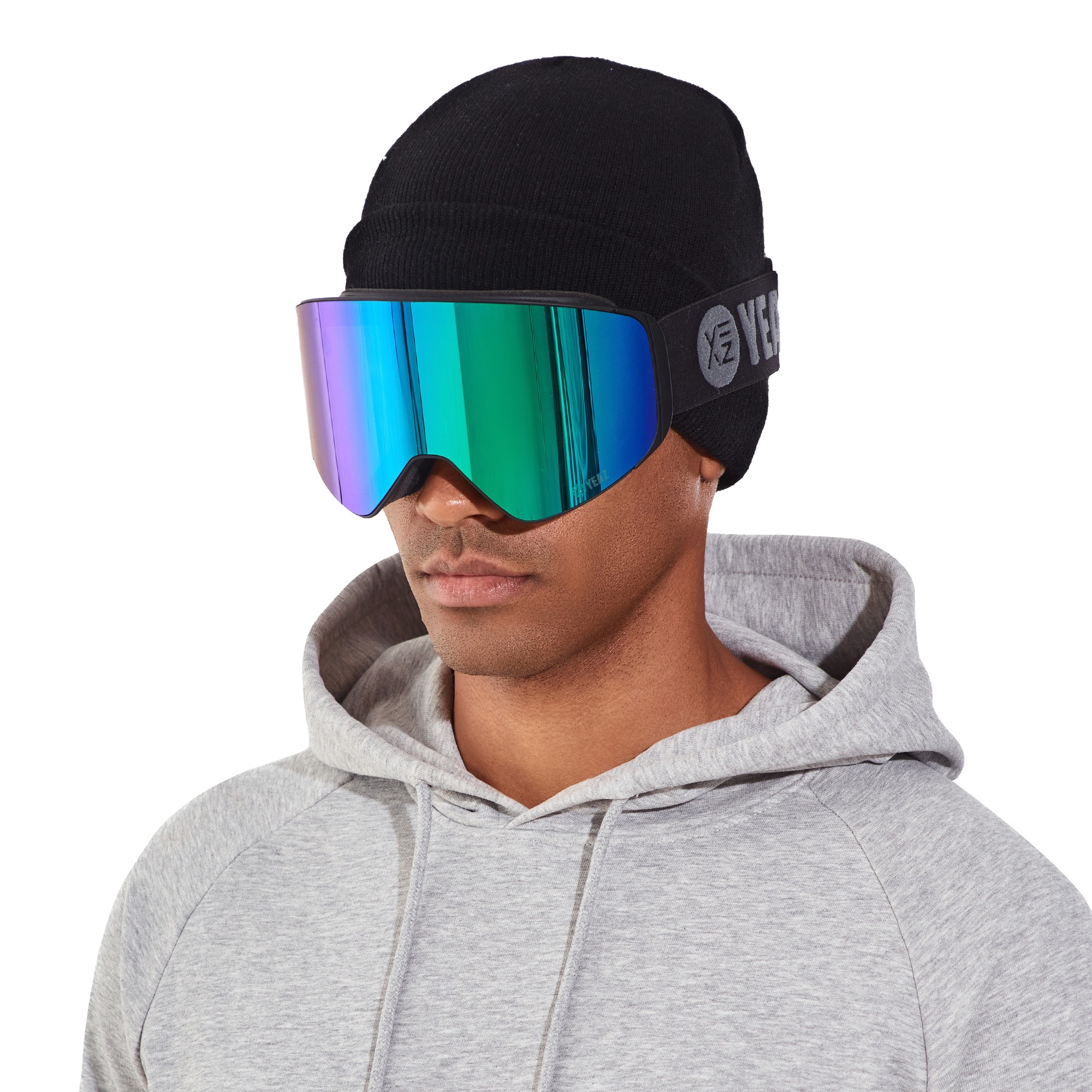 YEAZ Snowboardbrille »Magnet-Ski-Snowboardbrille grün verspiegelt/schwarz APEX«