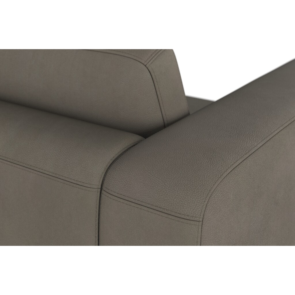 machalke® 2,5-Sitzer »valentino«, mit breiten Armlehnen, Füße Walnuss, Breite 191 cm