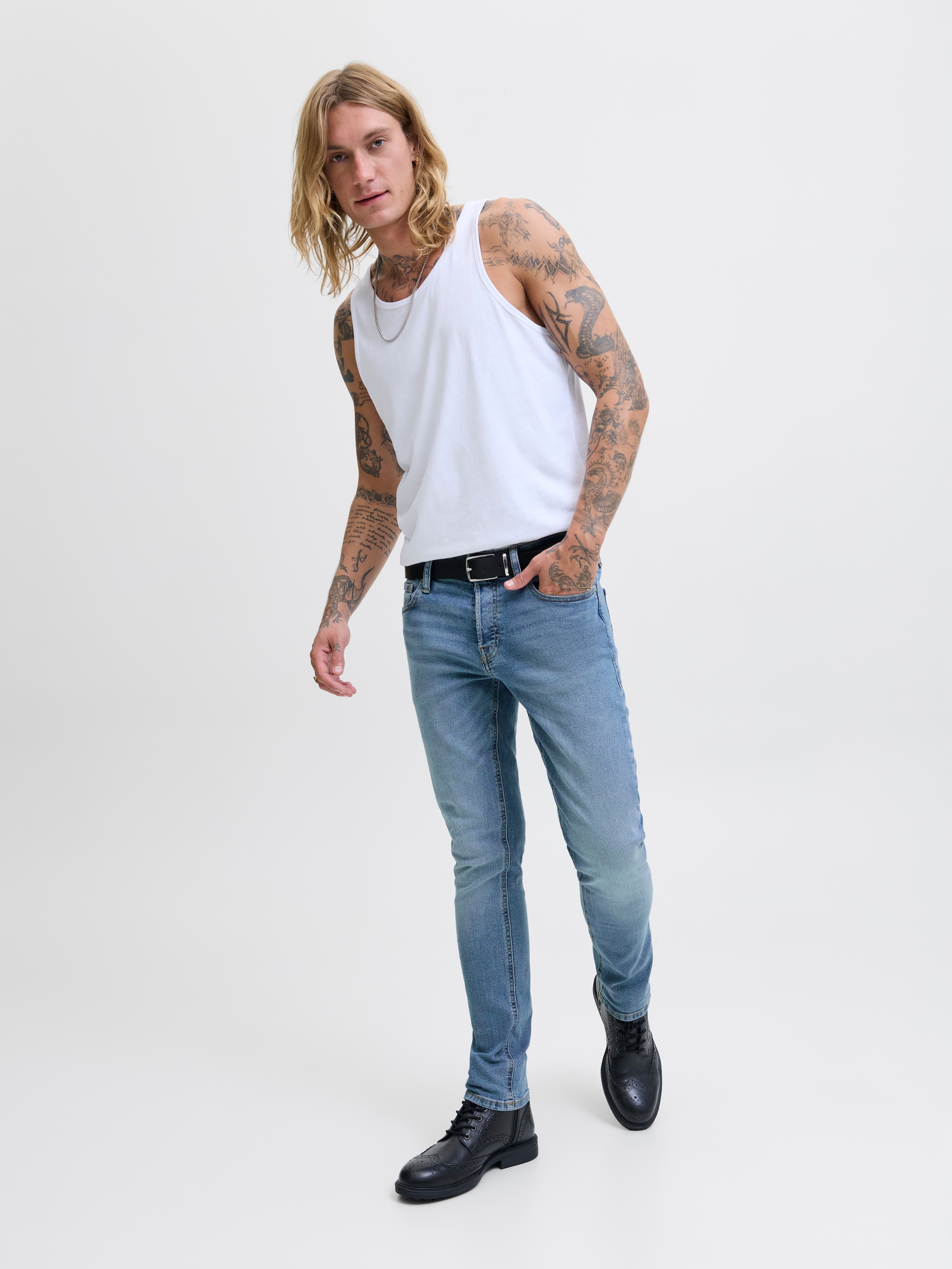 Jack & Jones Slim-fit-Jeans »JJIGLENN Jeans mit schmaler Beinform und Stretch für Komfort« Baumwollmischung, slim fit