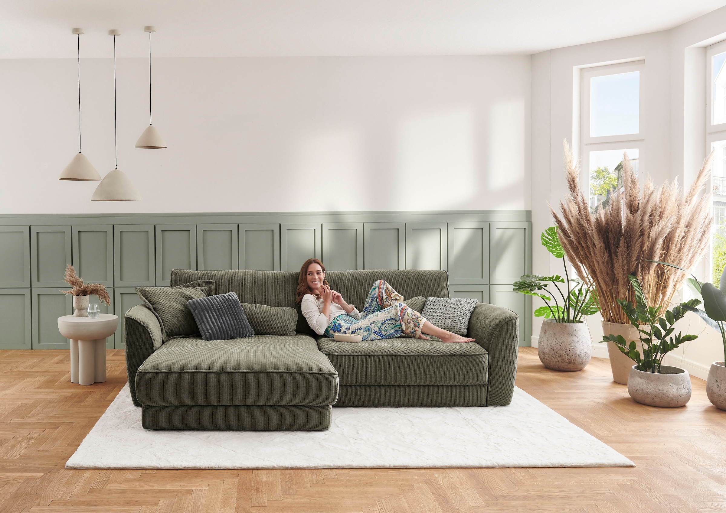 Die PlanBar Ecksofa »ZE-EM24138 L-Form, 264 cm breit, Softsitz-Couch Polsterecke« Kaltschaumpolsterung, optional mit Sitztiefenverstellung
