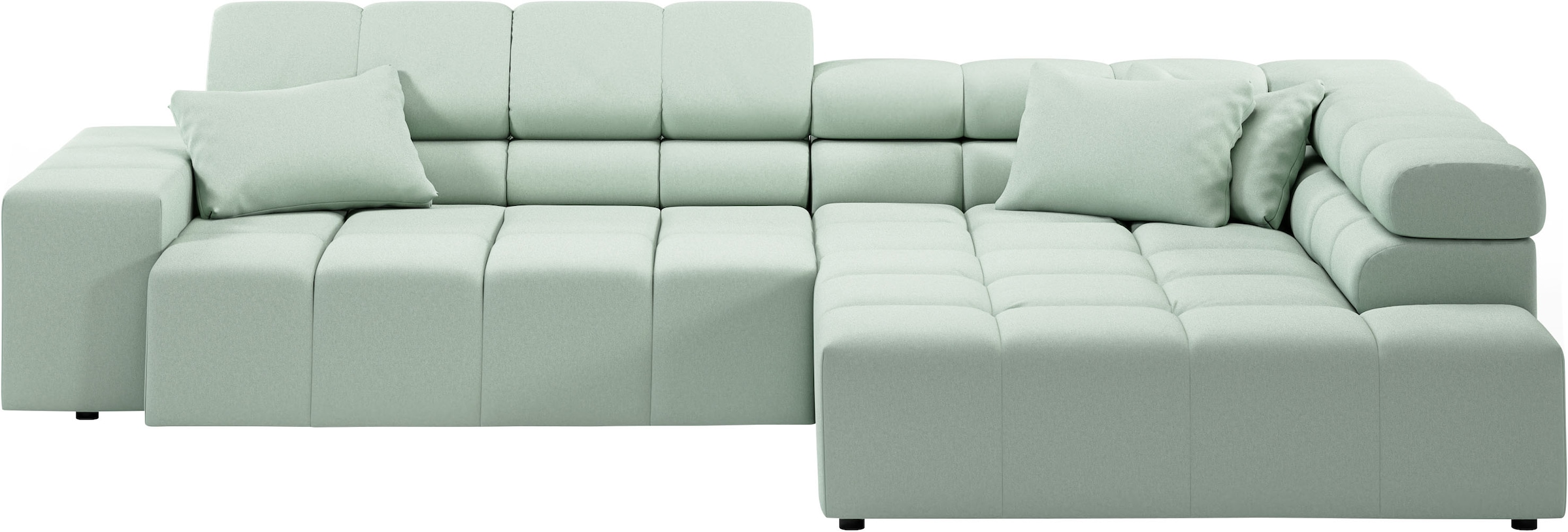 INOSIGN Ecksofa »Ancona incl. Kopfteilverstellung, Breite 319cm, L-Form«, wahlweise motorische Sitztiefenverstellung, auch in Cord + Easy Care