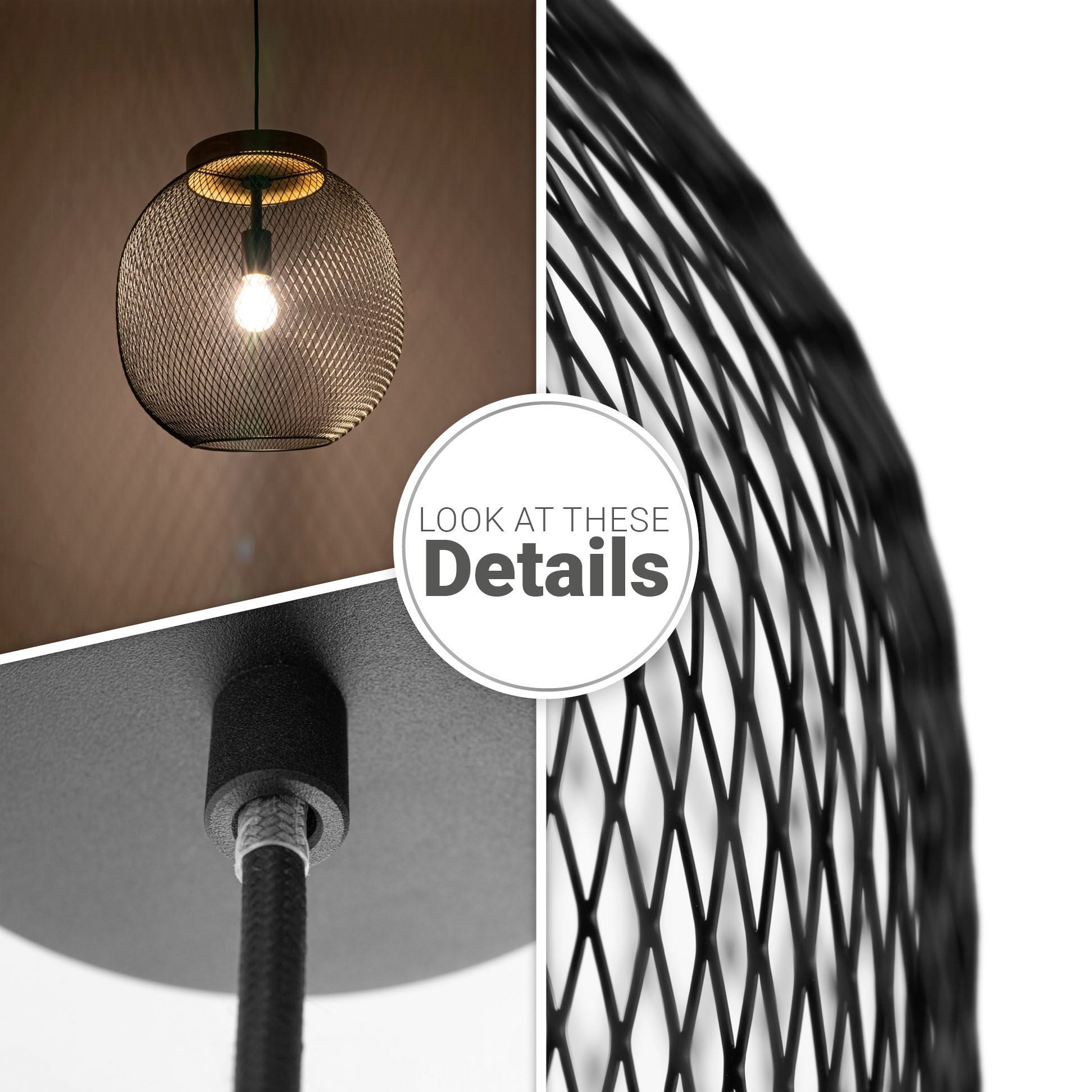 Paco Home Pendelleuchte »TRAPU«, Leuchtmittel E27 | ohne Leuchtmittel, Pendelleuchte Esstisch Metall Korb Retro Pendellampe Vintage E27