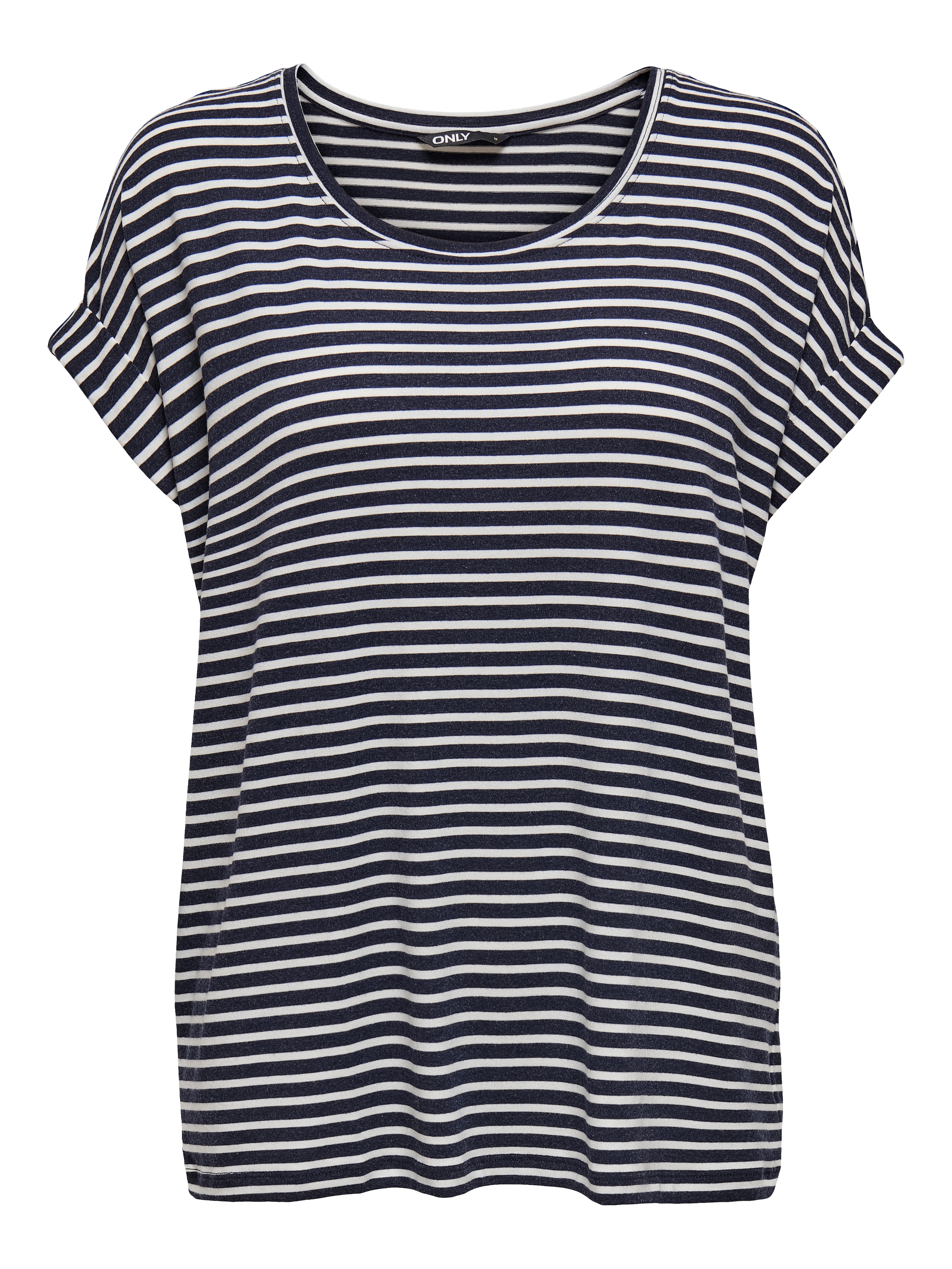ONLY CARMAKOMA Kurzarmshirt »CARMOSTER STRIPE S/S O-NECK TOP JRS NOOS« Viskosemischung, regular fit