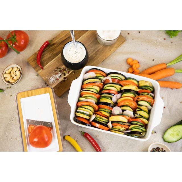 JUST VEGAN Gemüsehobel »Slicer«, (Set), Behälter aus Glas online bei OTTO