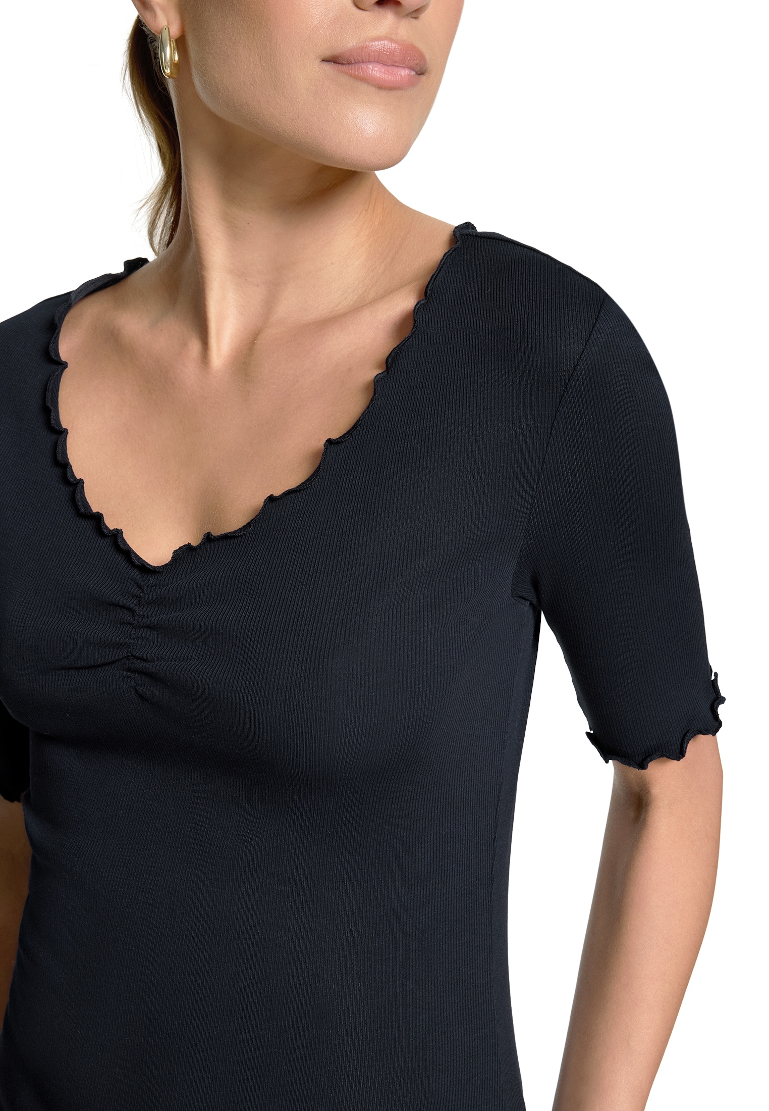 Zero T-Shirt »Halbarm-Shirt mit Raffung«