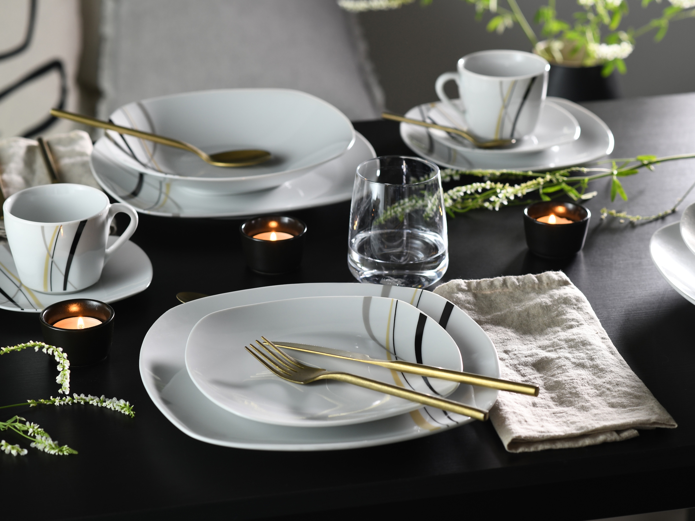 CreaTable Kombiservice »Square City Line, Kombi-Service 30-tlg« Moderner Urban Style