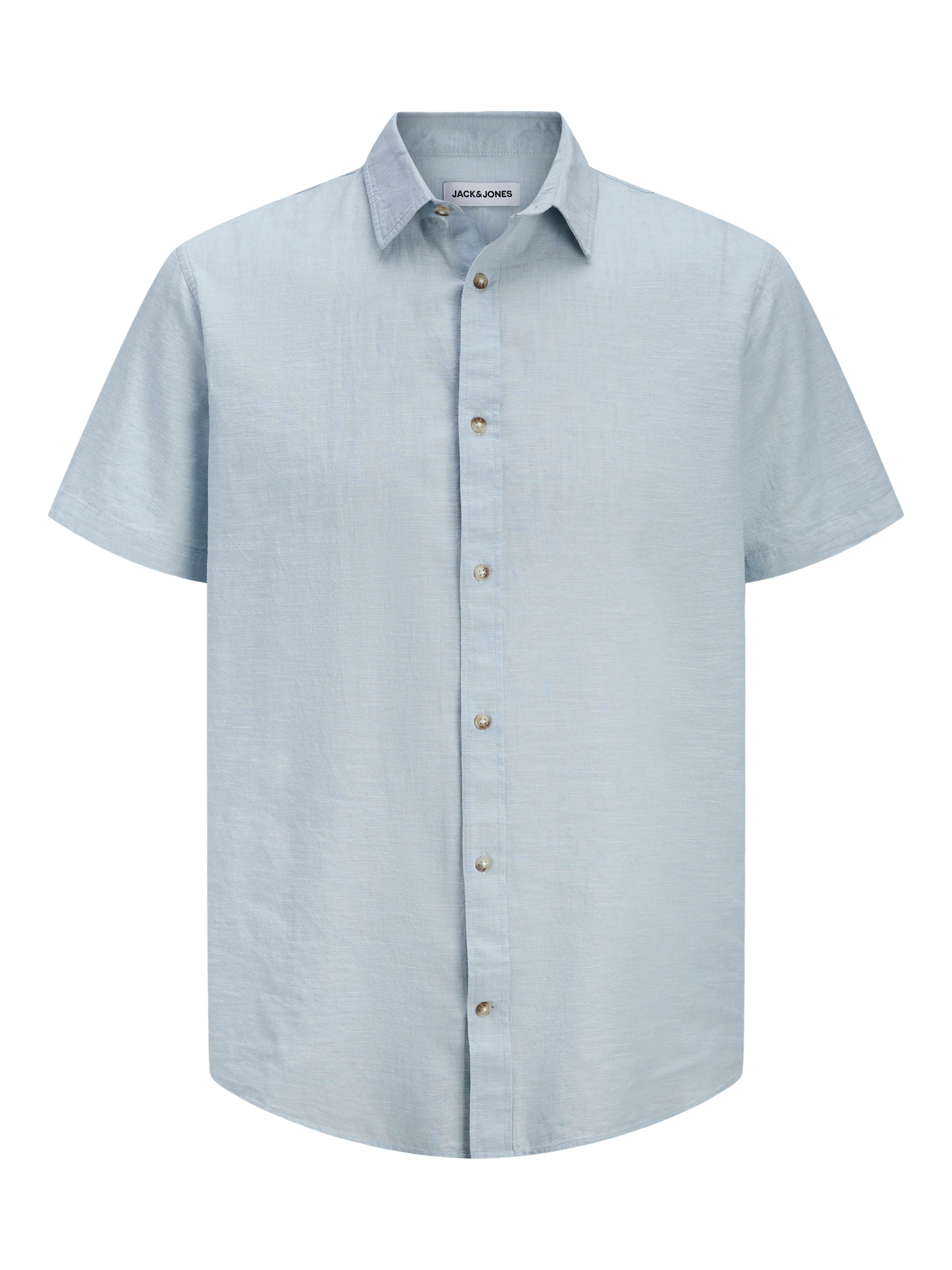 Jack & Jones Kurzarmhemd »JJESUMMER LINEN BLEND SHIRT S/S SN« Baumwolle mit Leinen, regular fit