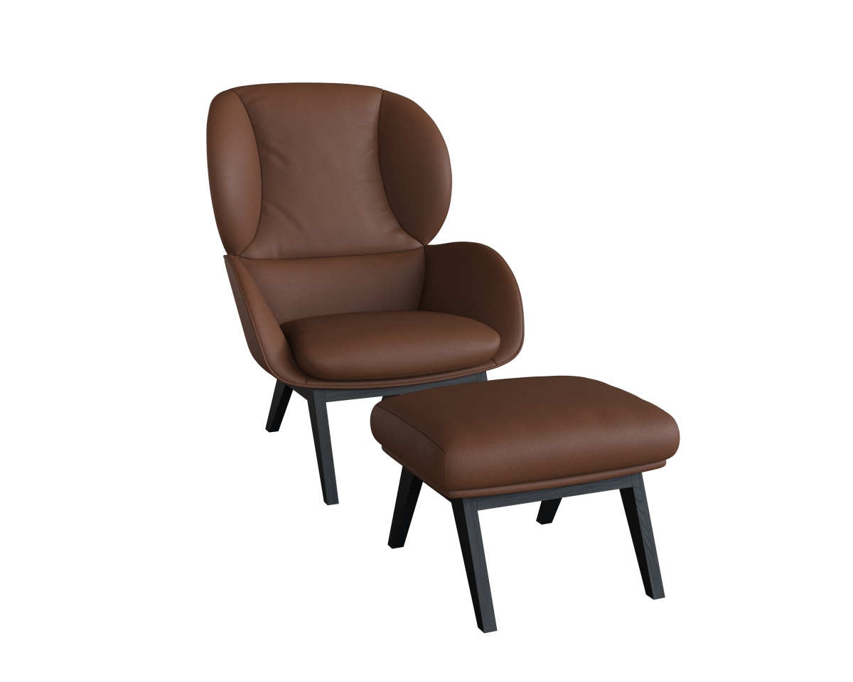 FLEXLUX Polsterhocker »Adria«, Fuß schwarz, Fußhocker für Ohrensessel
