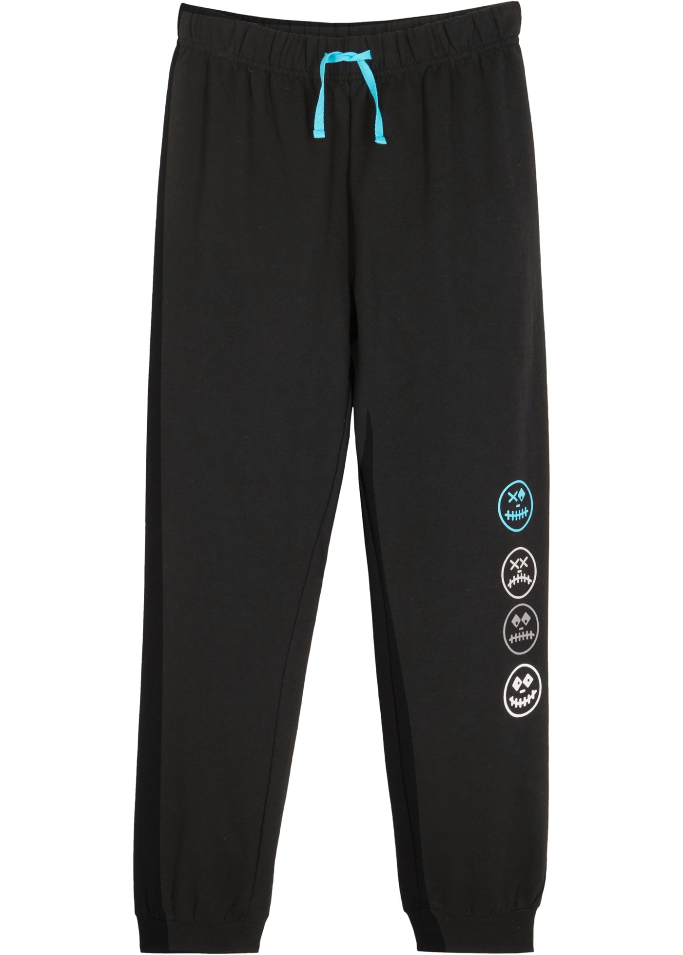 bonprix Jogginghose  aus Baumwoll-Mix, Regular Fit, mit Smiley Motiv