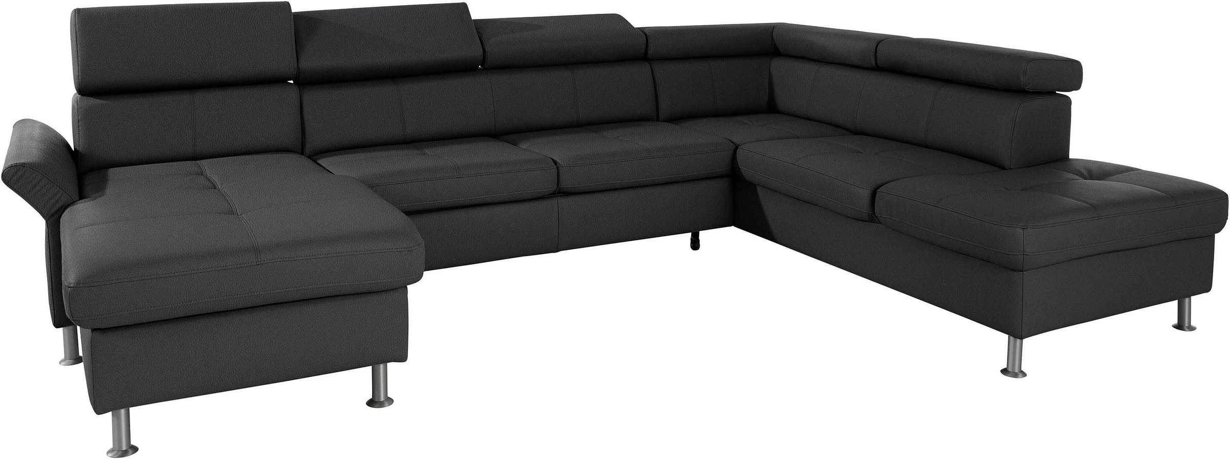 exxpo - sofa fashion Wohnlandschaft »Maretto, bequem und komfortabel, aufwendige Sitzsteppung, U-Form«, inkl. Kopfteilverstellung für mehr Sitzkomfort, wahlweise Bettfunktion