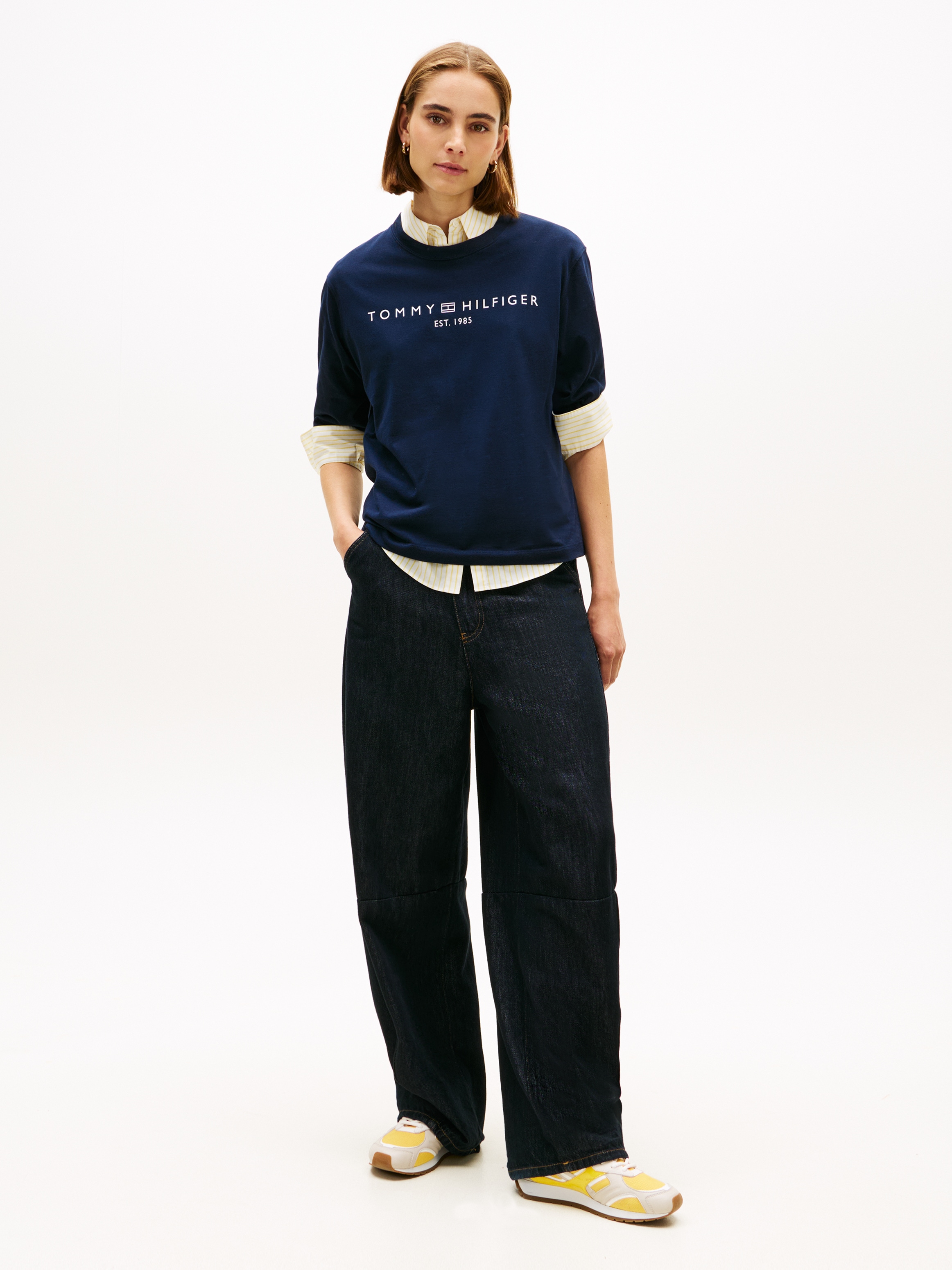 Tommy Hilfiger Langarmshirt »CORP LOGO TRAPEZE C-NK TEE«