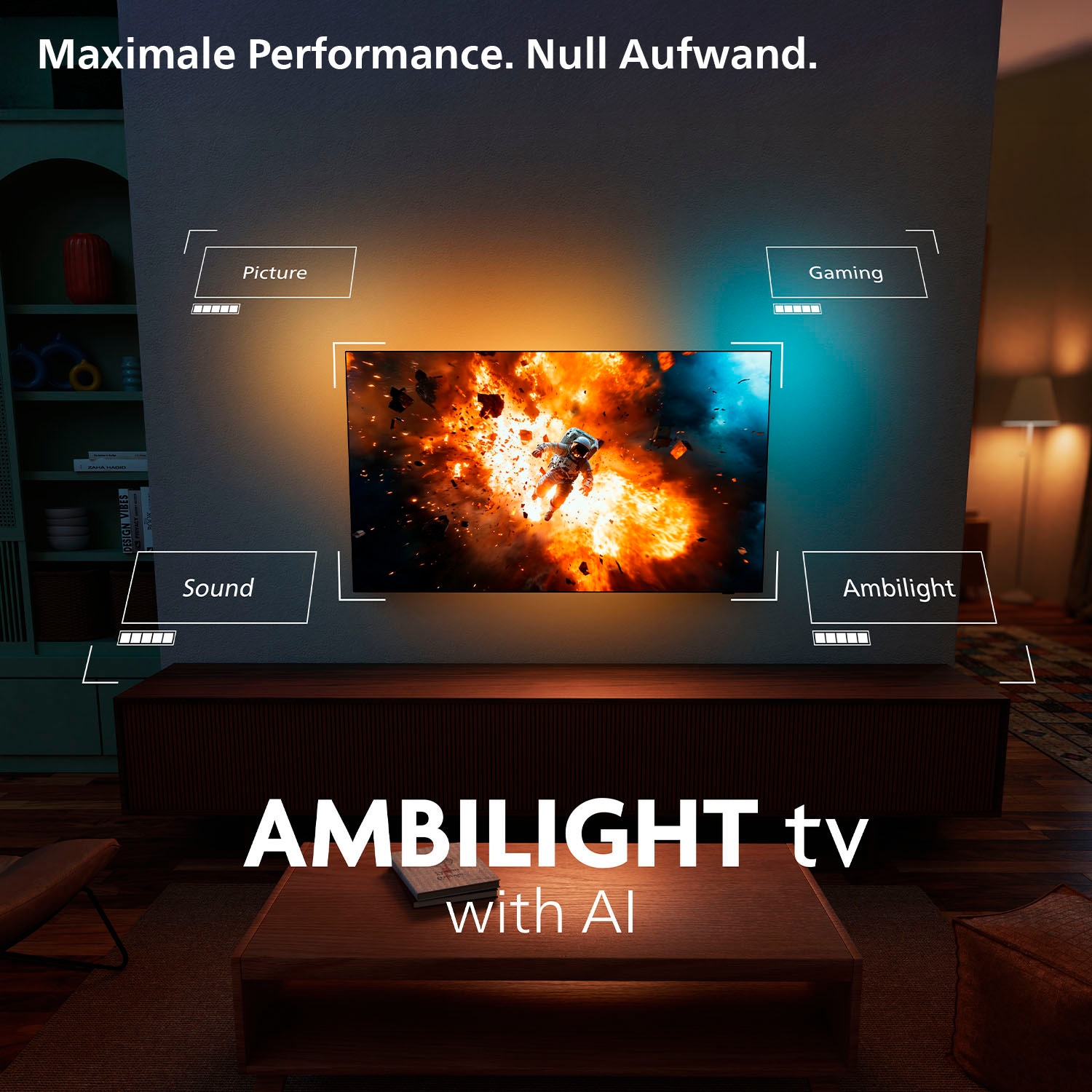 Philips LED-Fernseher »65MLED950/12«, 4K Ultra HD, Smart-TV