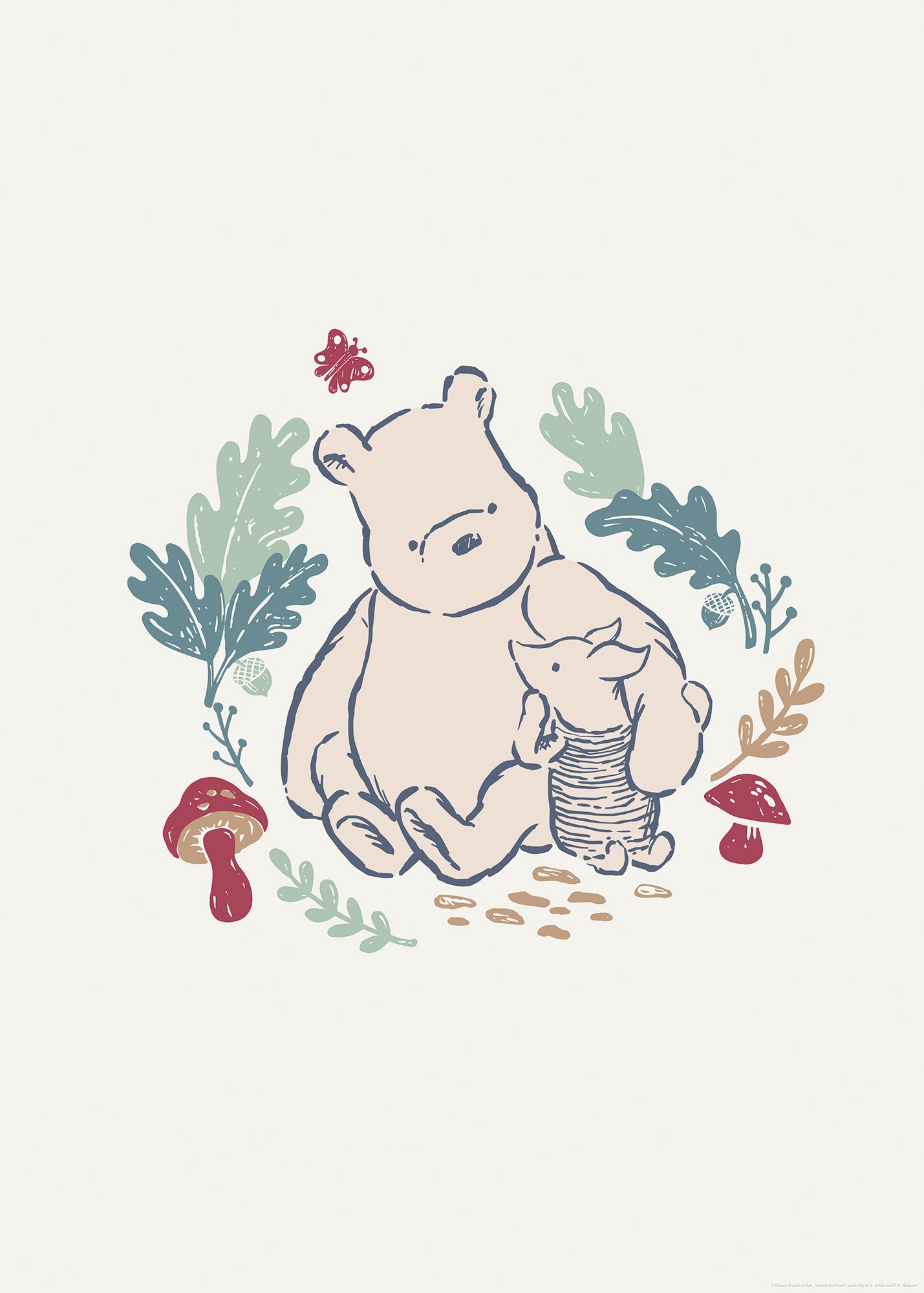 Komar Wandbild »Disney Winnie the Pooh Taking Care«, Disney, (Set, 1 St.), 50 x 70 cm (Breite x Höhe) - Kinderzimmer, Dekoration