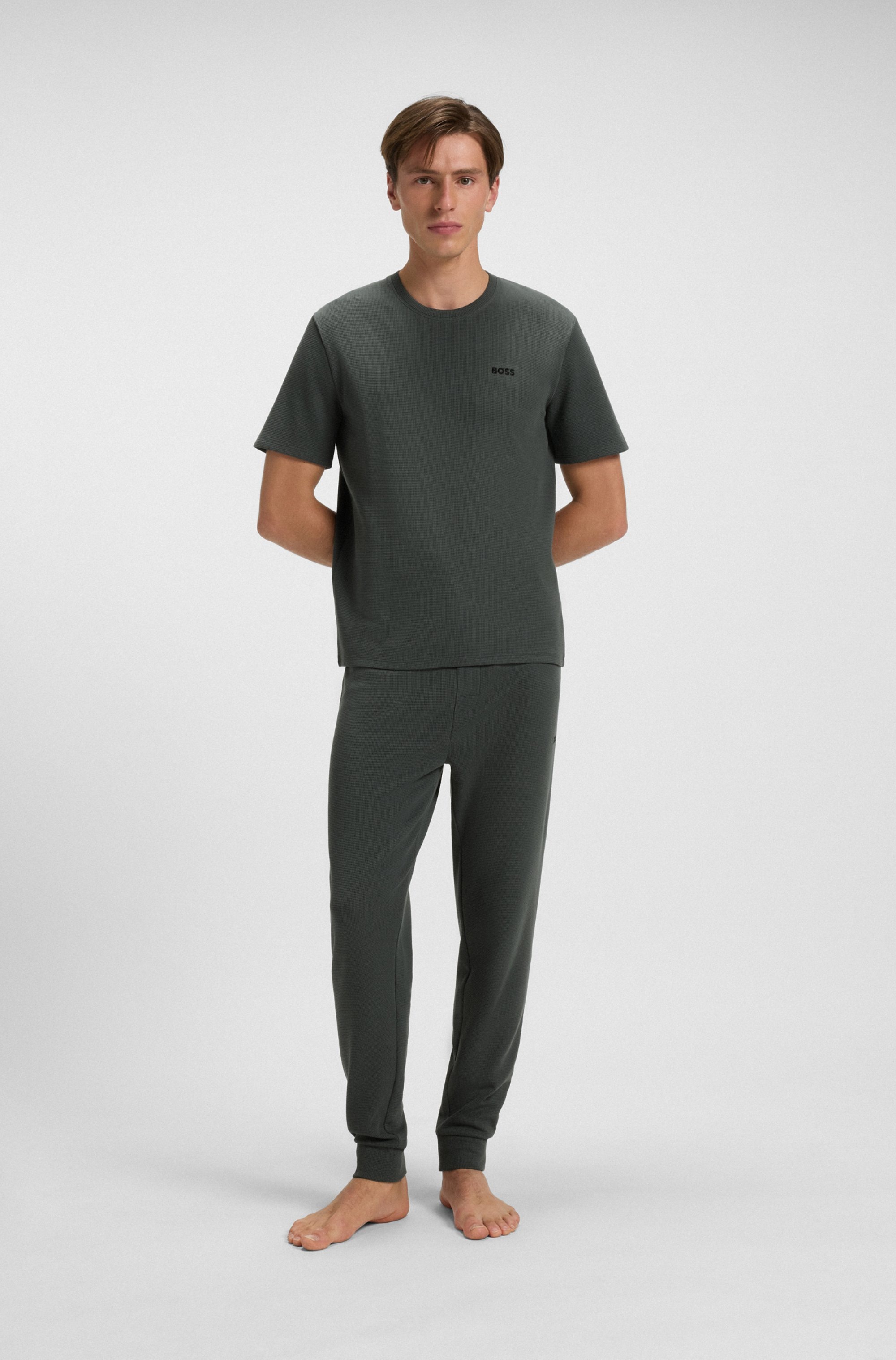 BOSS Pyjamahose »Waffle Pants Cuf«